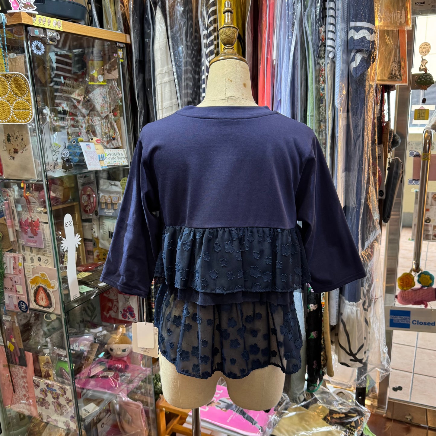 Kittle Navy Frill Top, made in Korea