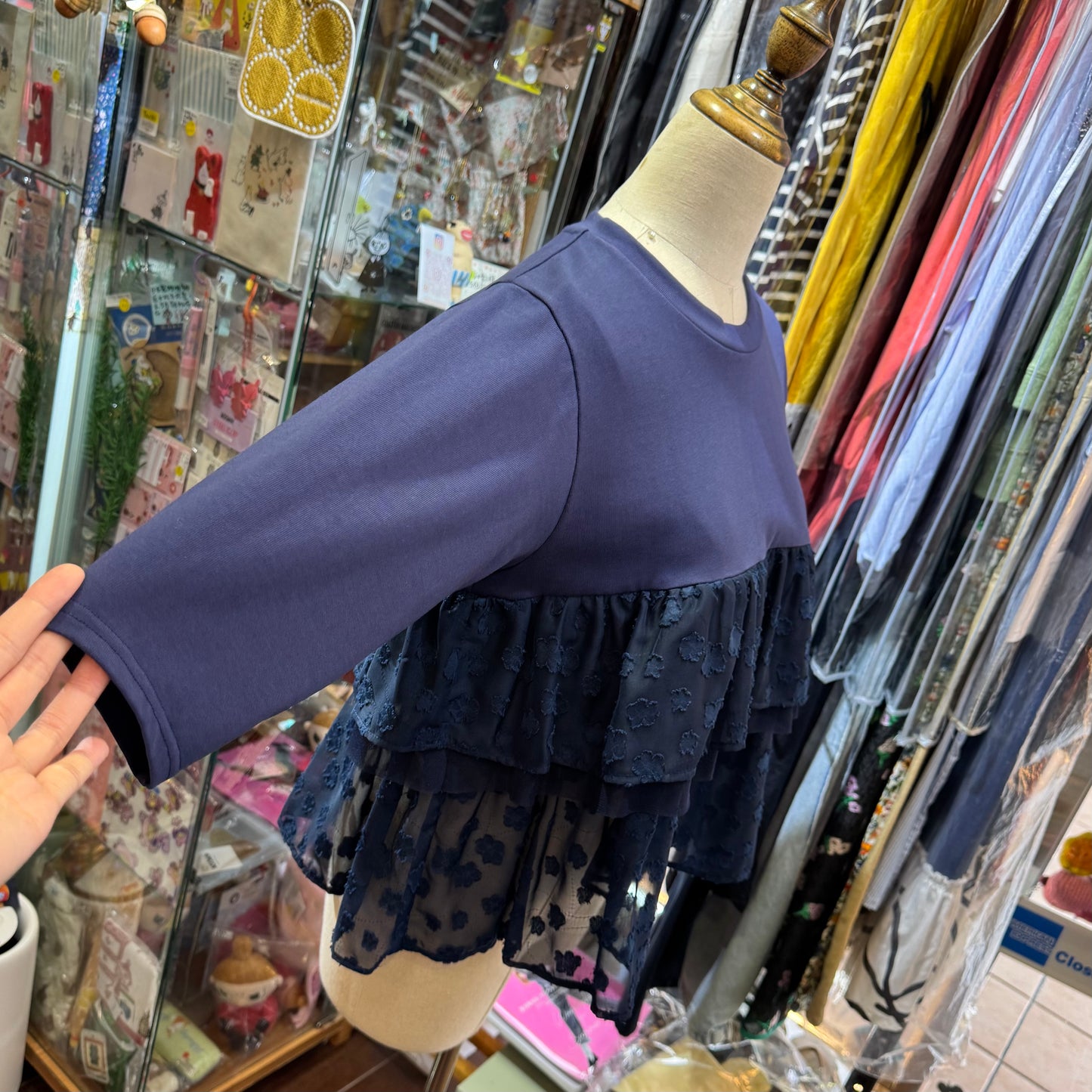 Kittle Navy Frill Top, made in Korea
