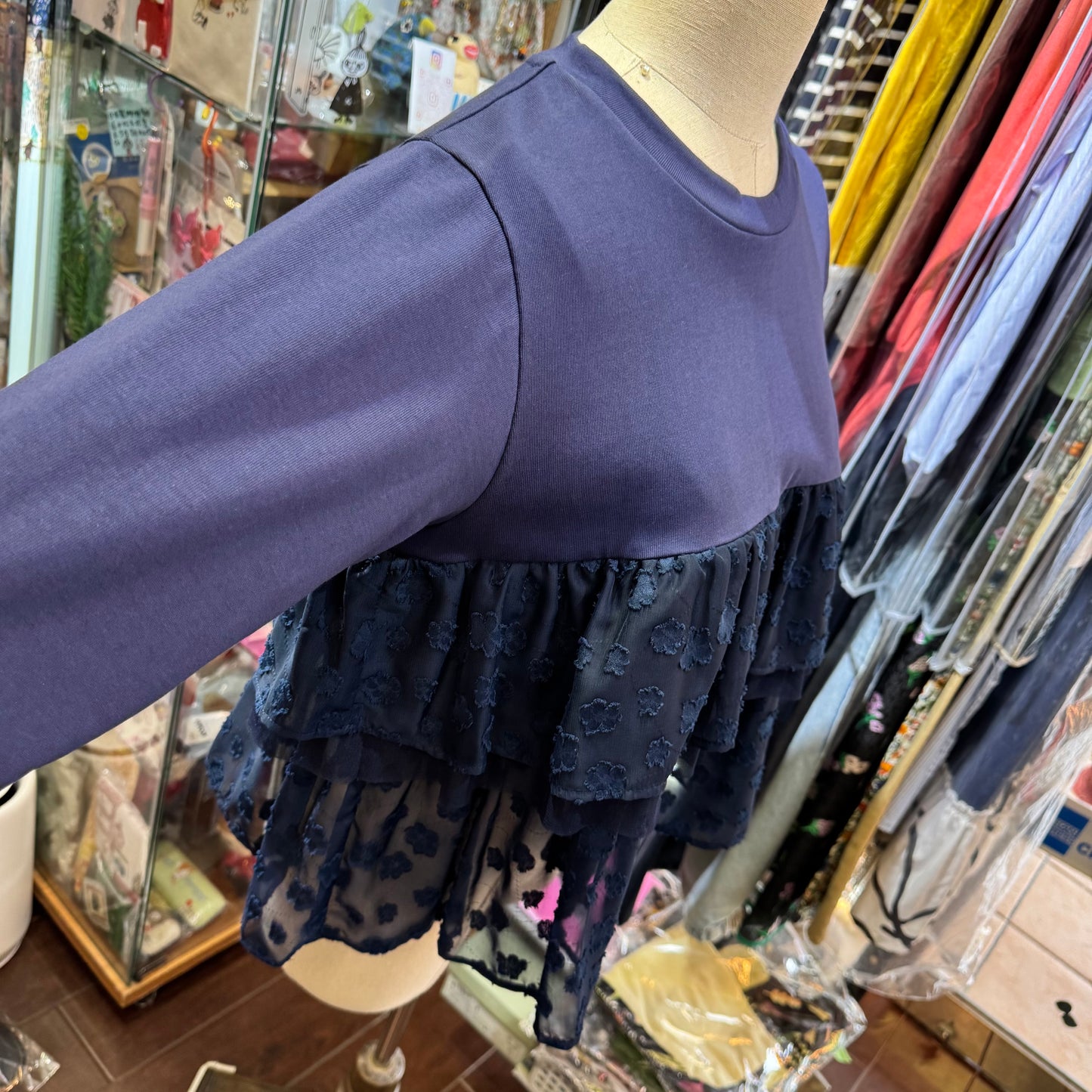 Kittle Navy Frill Top, made in Korea