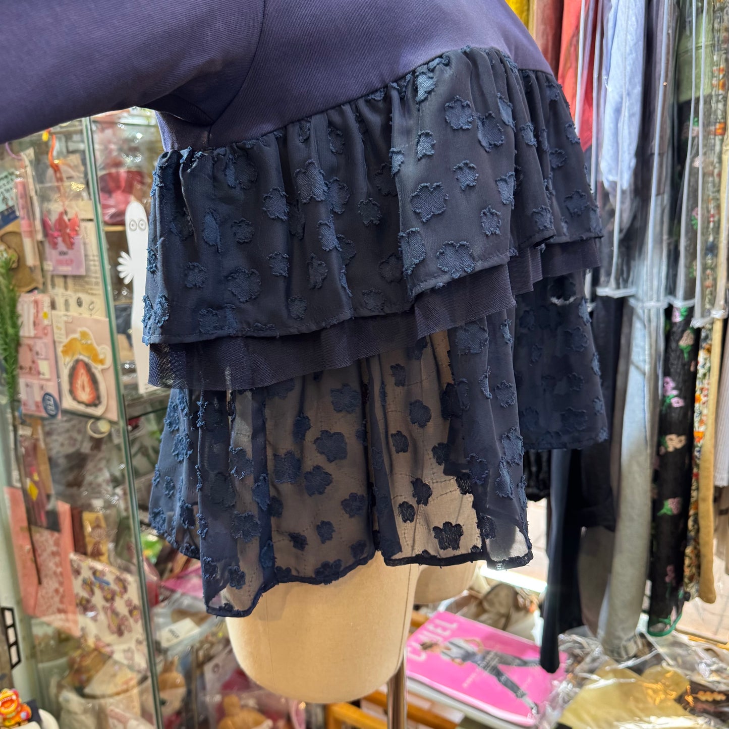 Kittle Navy Frill Top, made in Korea