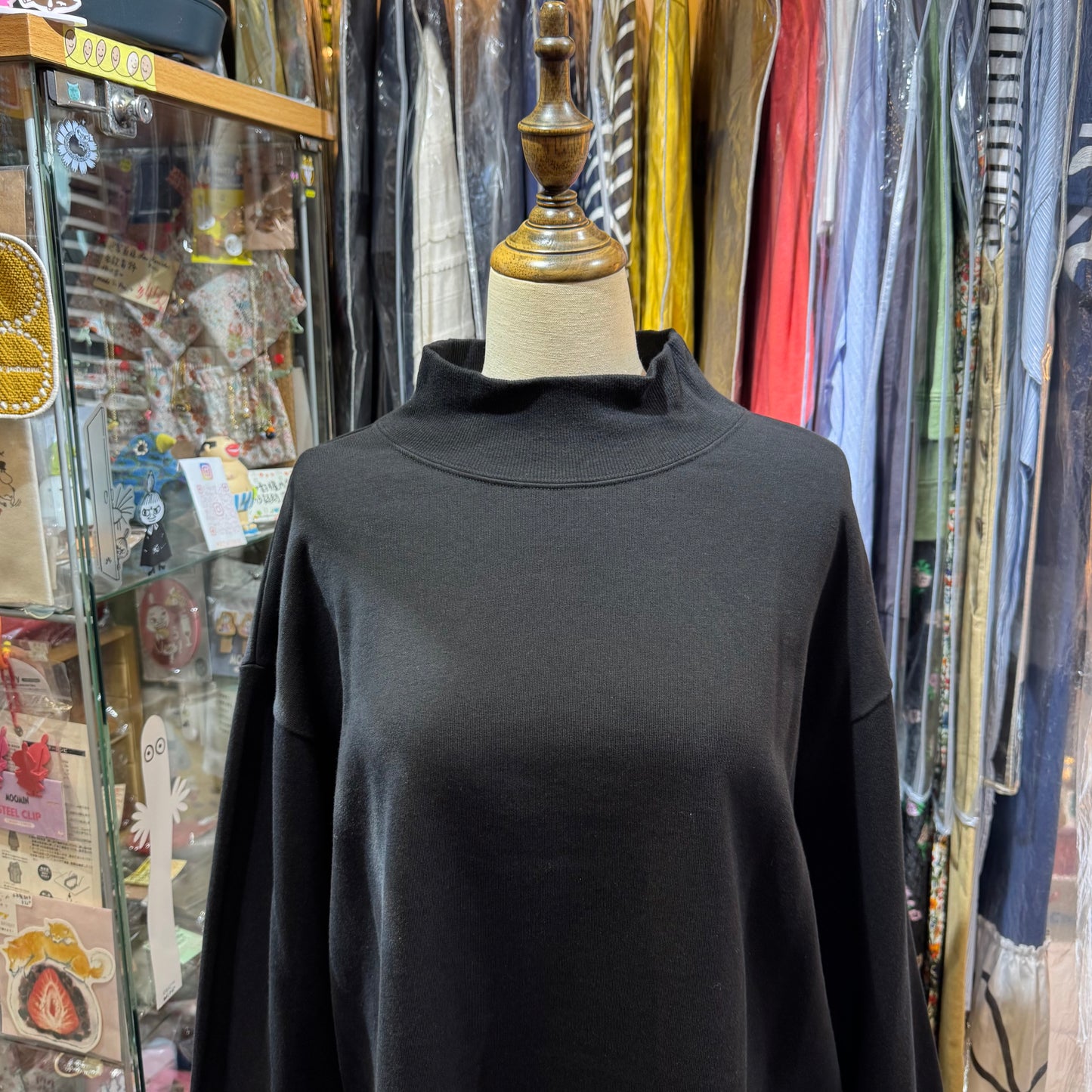 Nachukara Black Sweatshirt, Top, made in Japan