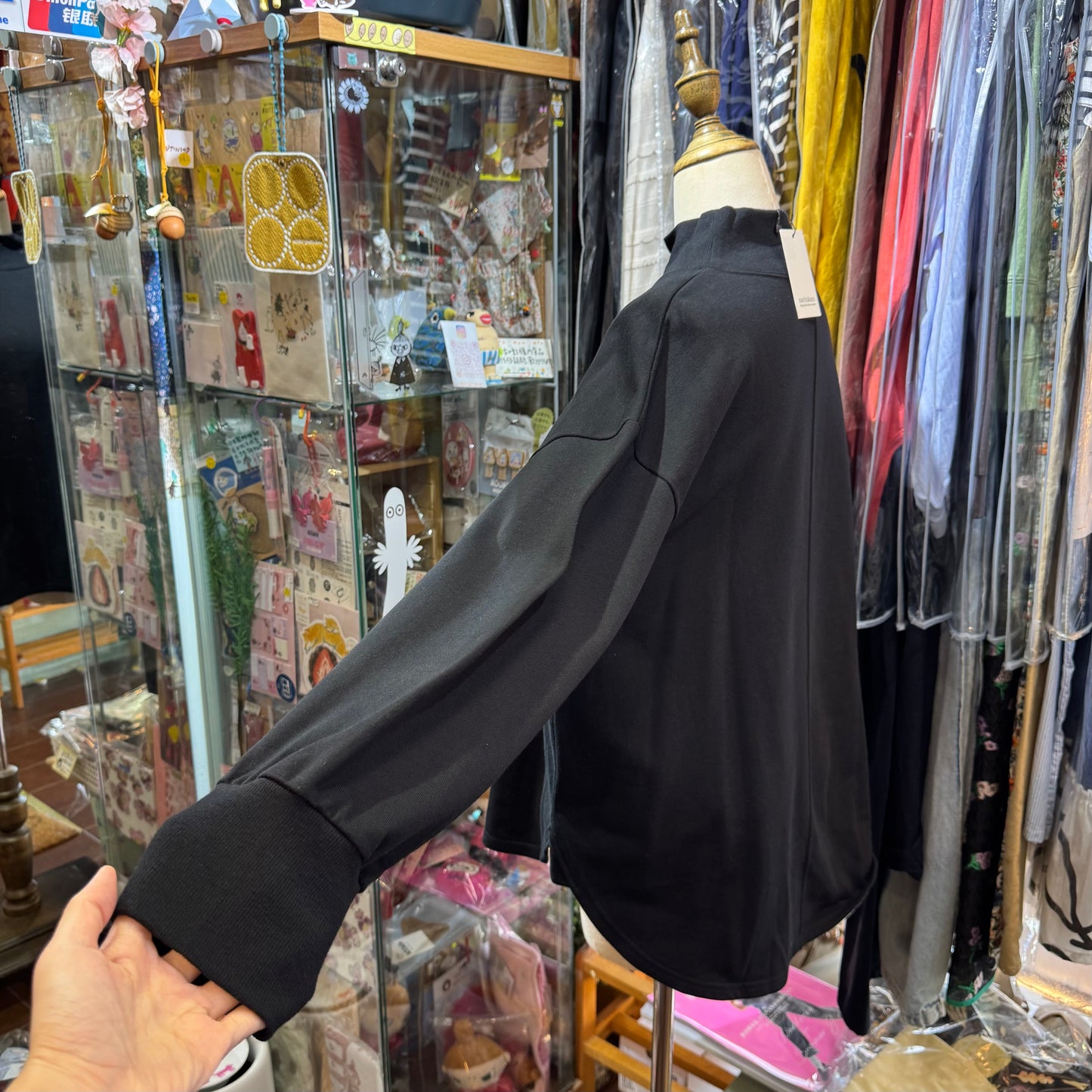 Nachukara Black Sweatshirt, Top, made in Japan