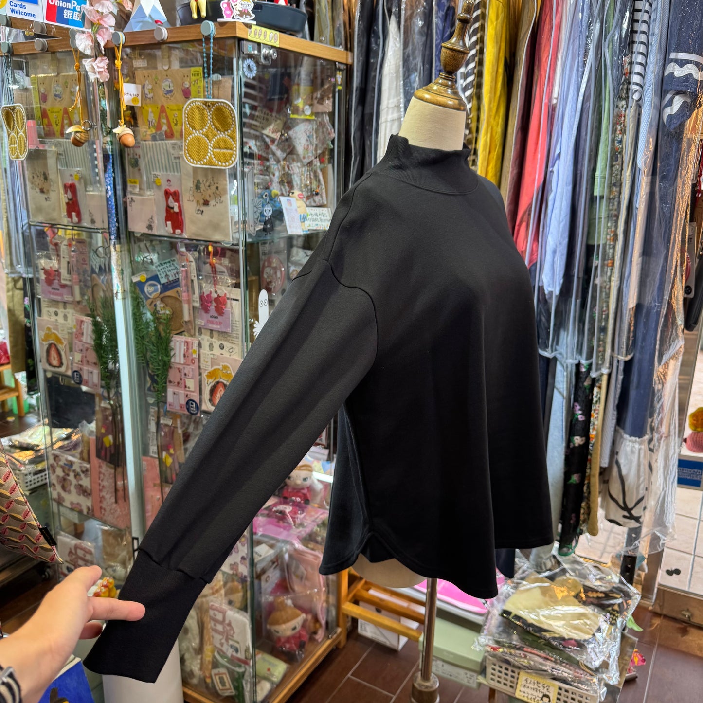 Nachukara Black Sweatshirt, Top, made in Japan
