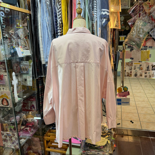 Midiumisolid 粉色长款衬衫,日本制造