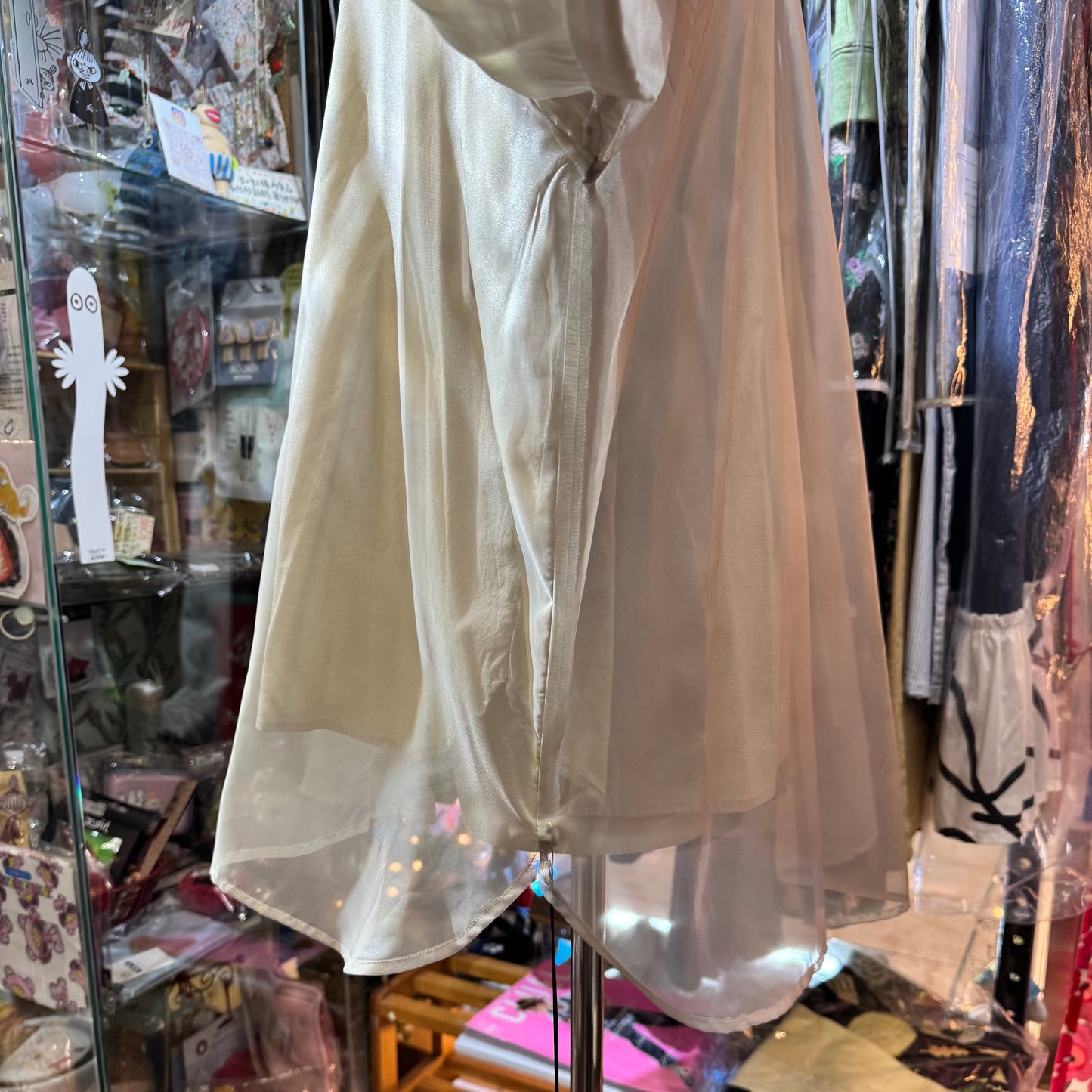 Siwaly fluid Gauze Beige Long Shirt, made in Vietnam