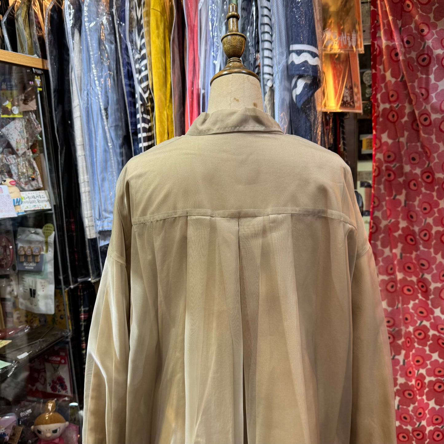 Siwaly fluid Gauze Beige Long Shirt, made in Vietnam