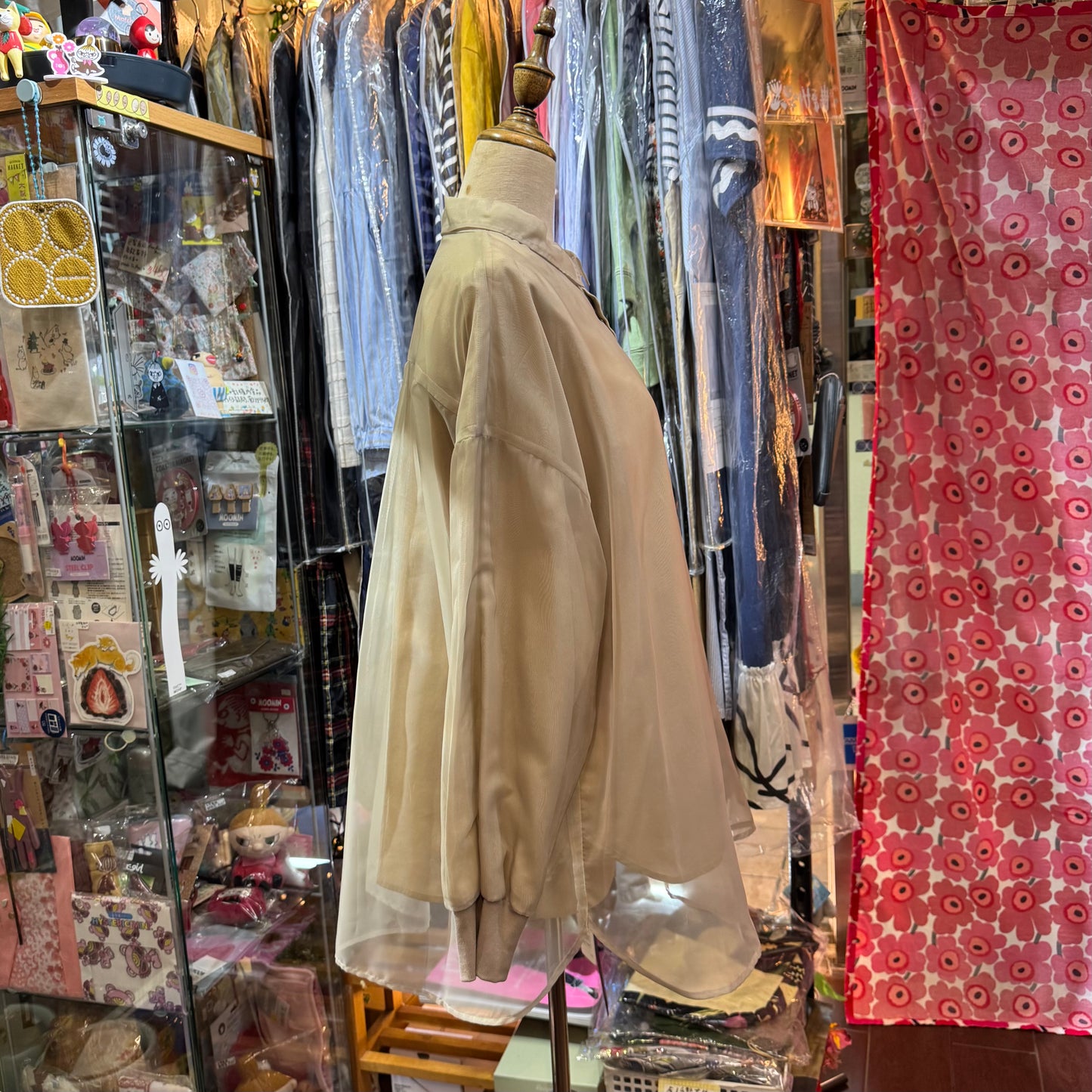 Siwaly fluid Gauze Beige Long Shirt, made in Vietnam