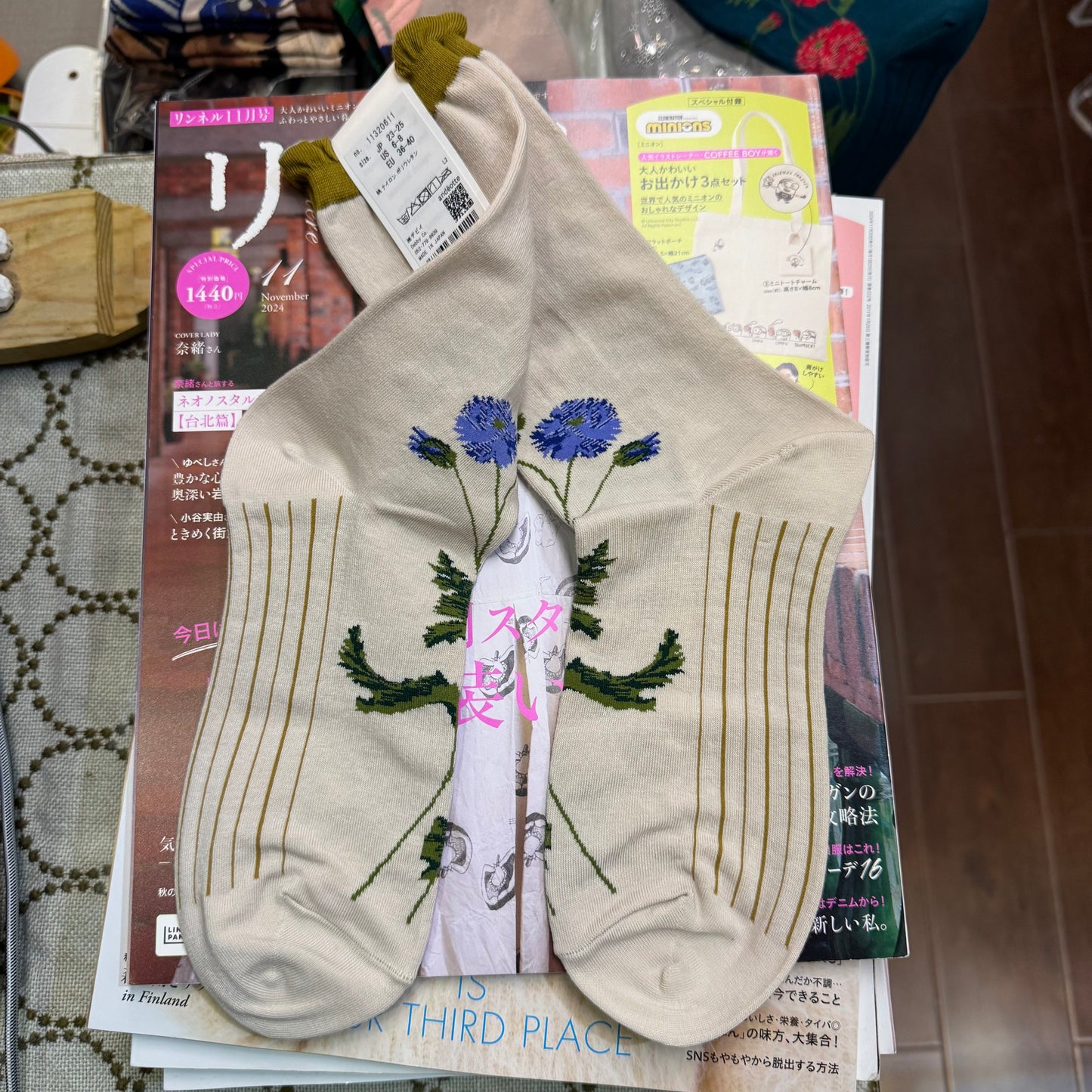 ande Floral Socks, 2 Colors, made in Japan