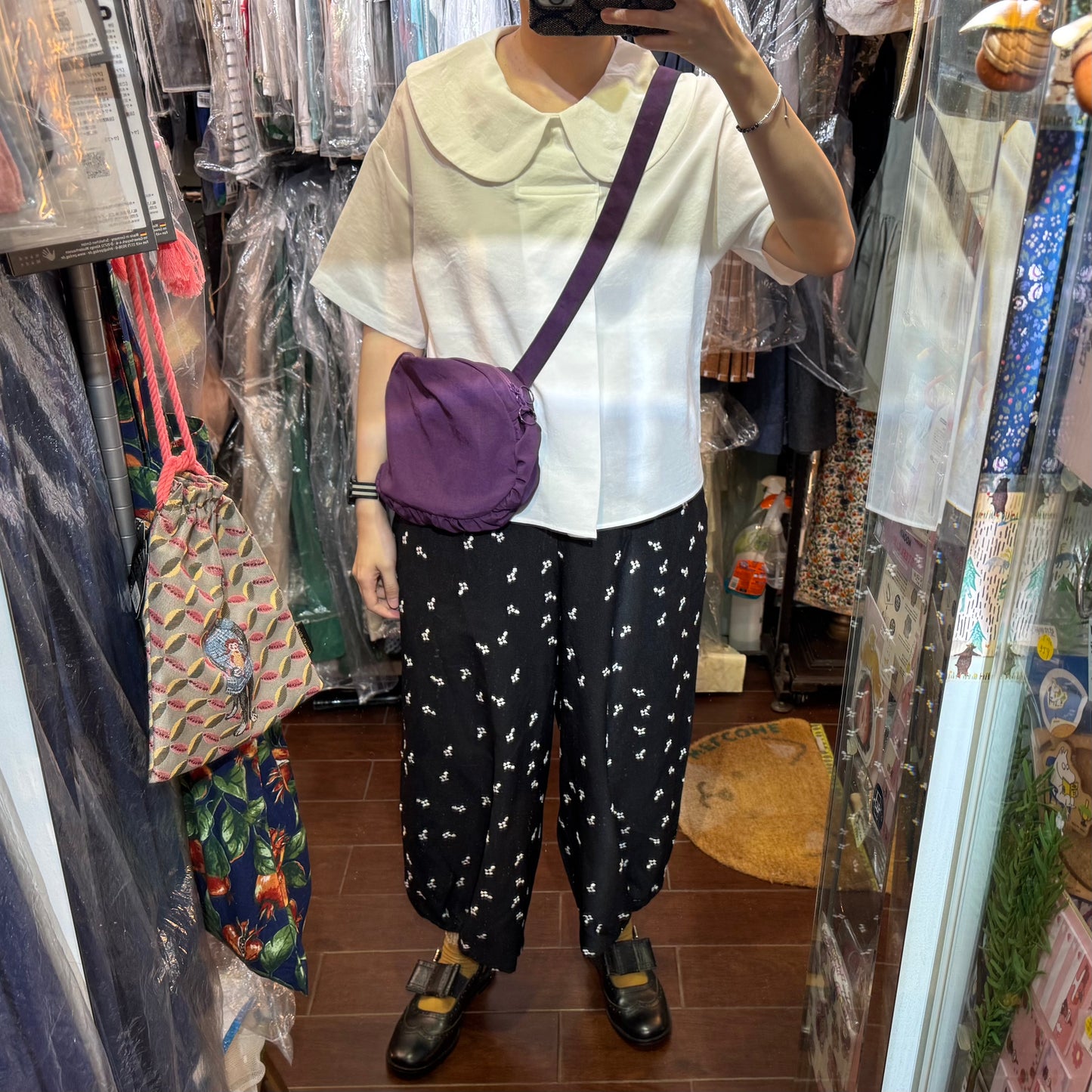 Anvocoeur Purple Frill Nylon Bag