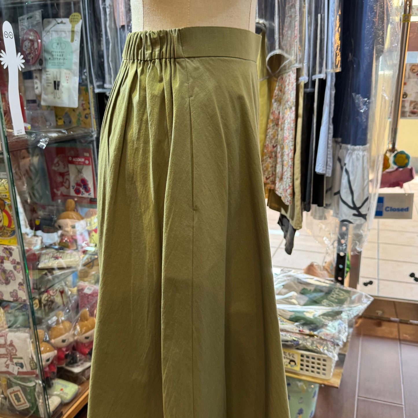 Lueuf Green Wide-leg Pants, made in Japan