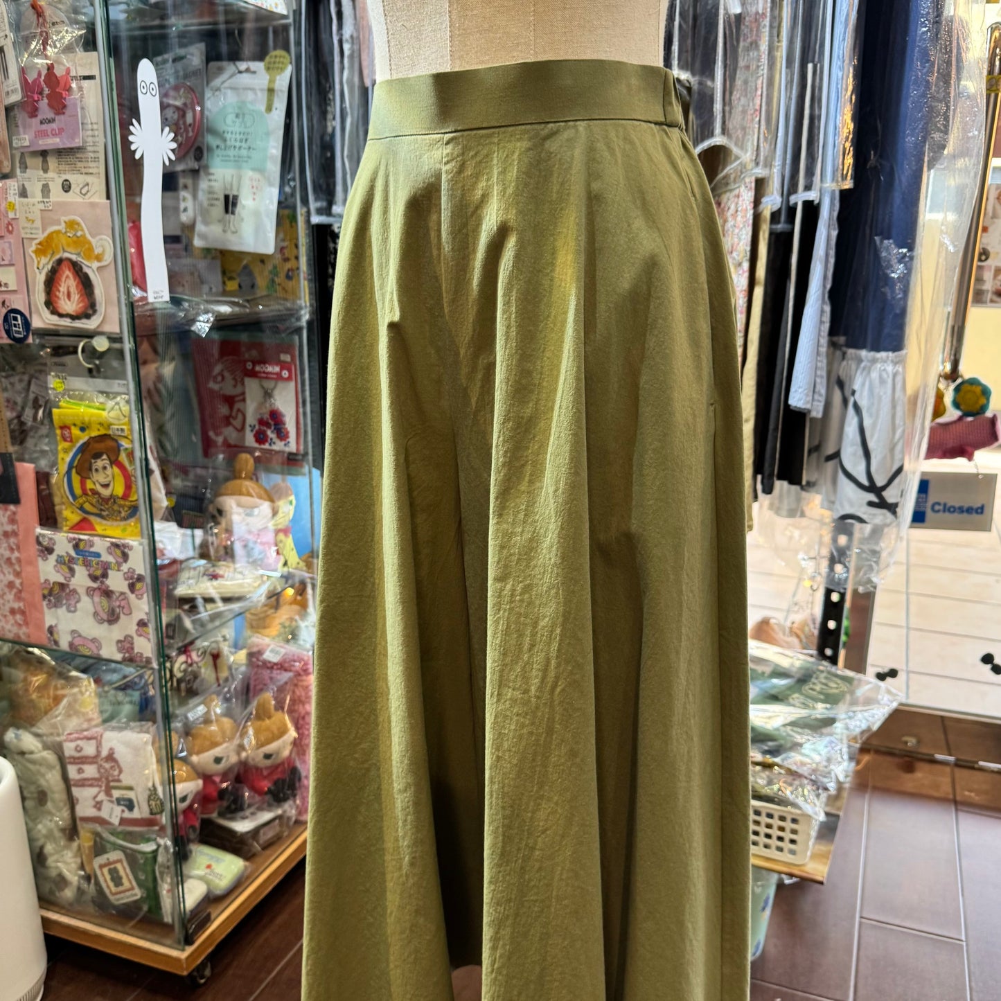 Lueuf Green Wide-leg Pants, made in Japan