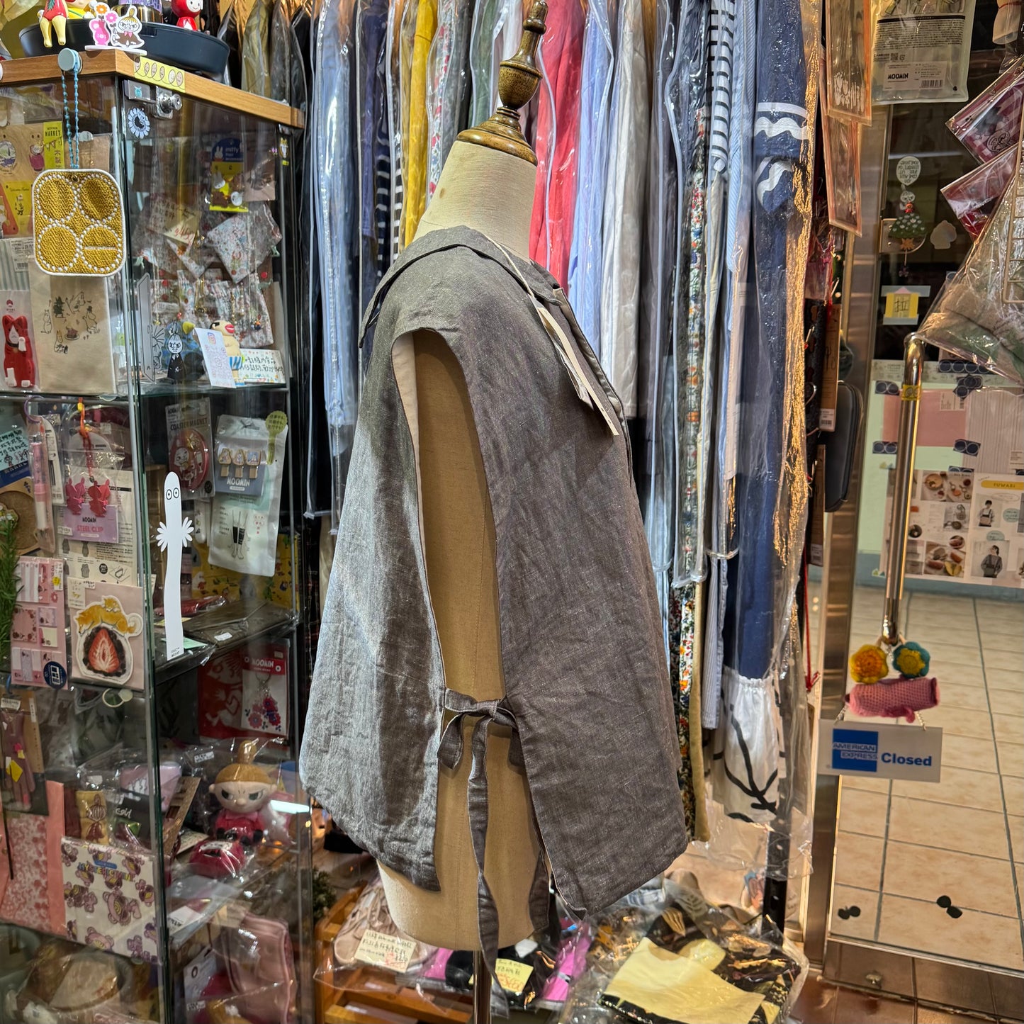 ROBE de PEAU Grey 2Way Vest Top, made in Japan