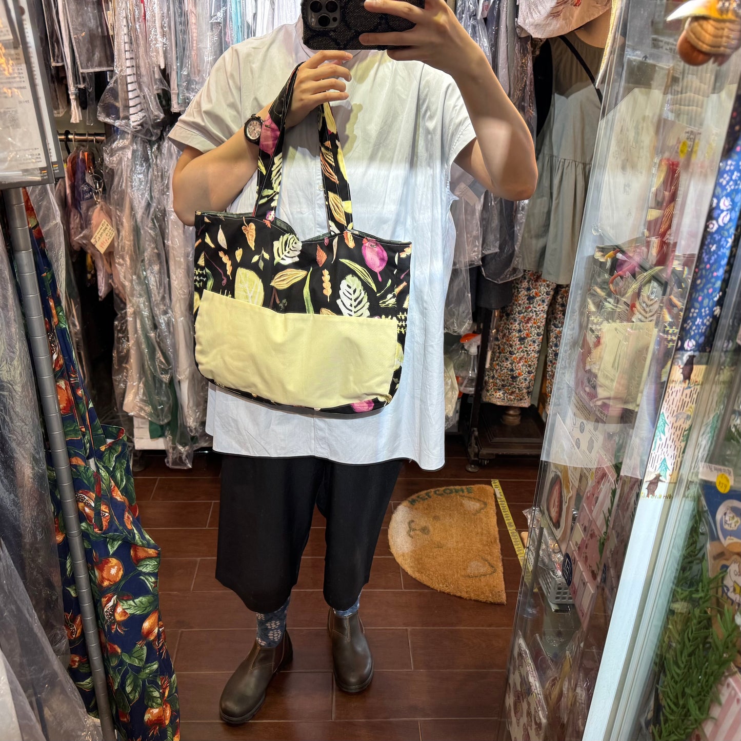 Handmade Vegetables Tote Bag, Fabric from Japan