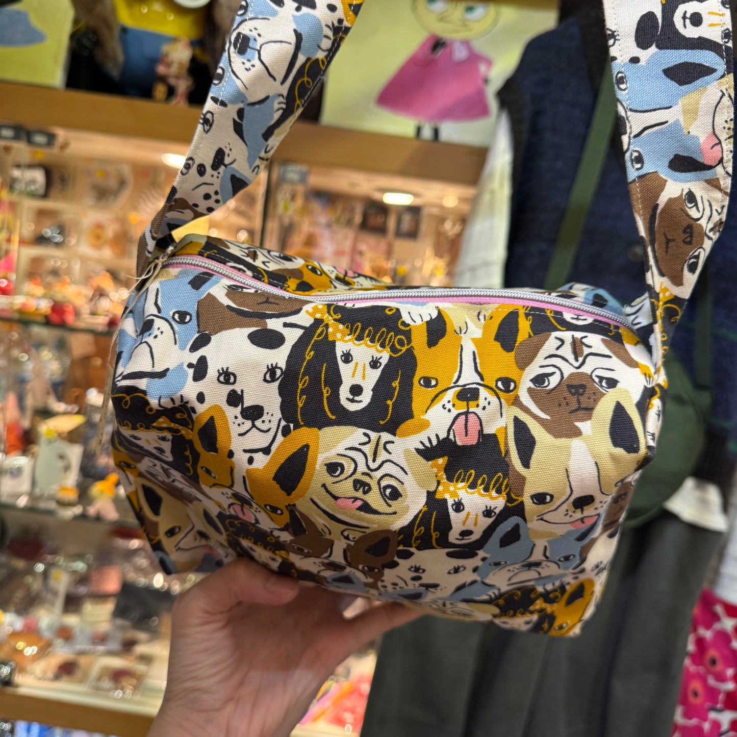 Handmade Dogs Prints Bag, fabric from Japan