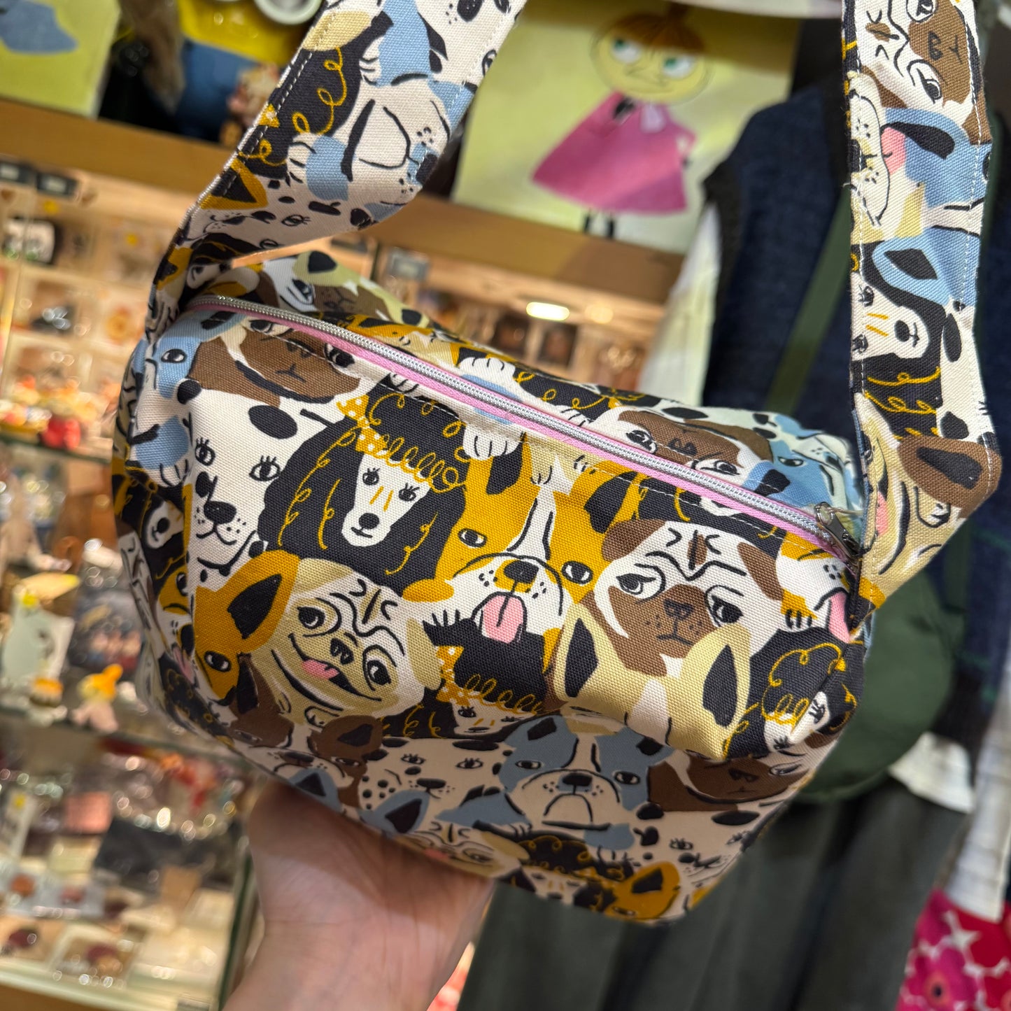 Handmade Dogs Prints Bag, fabric from Japan