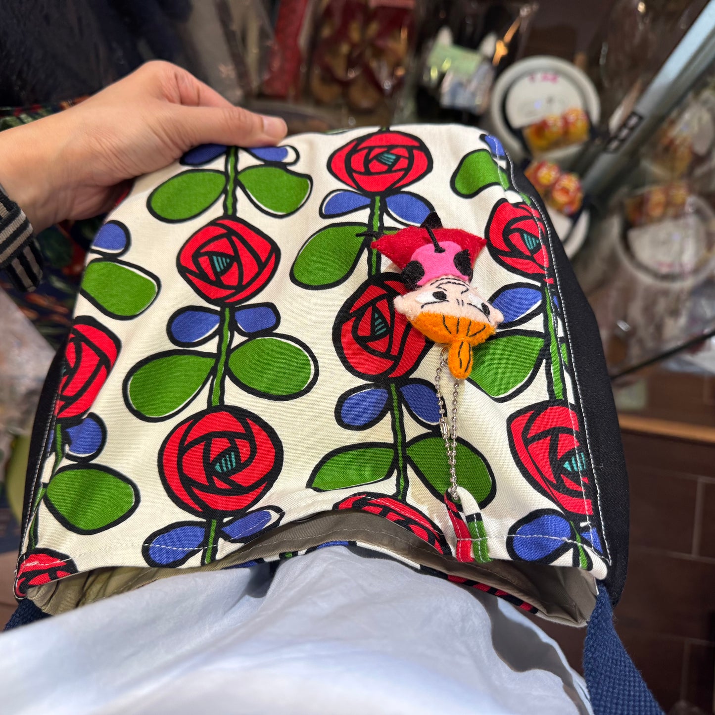 Handmade Floral Shoulder Bag, Fabric from Japan