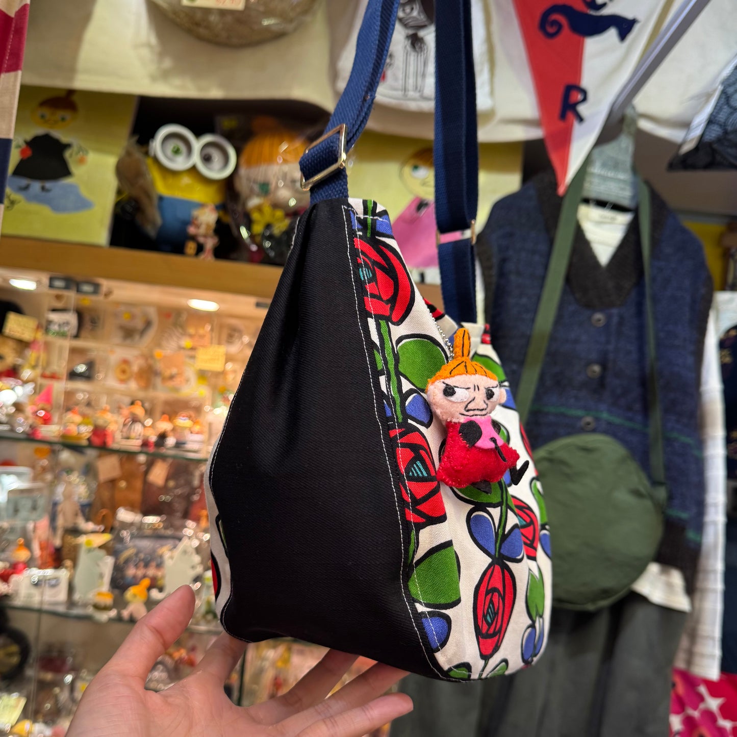 Handmade Floral Shoulder Bag, Fabric from Japan