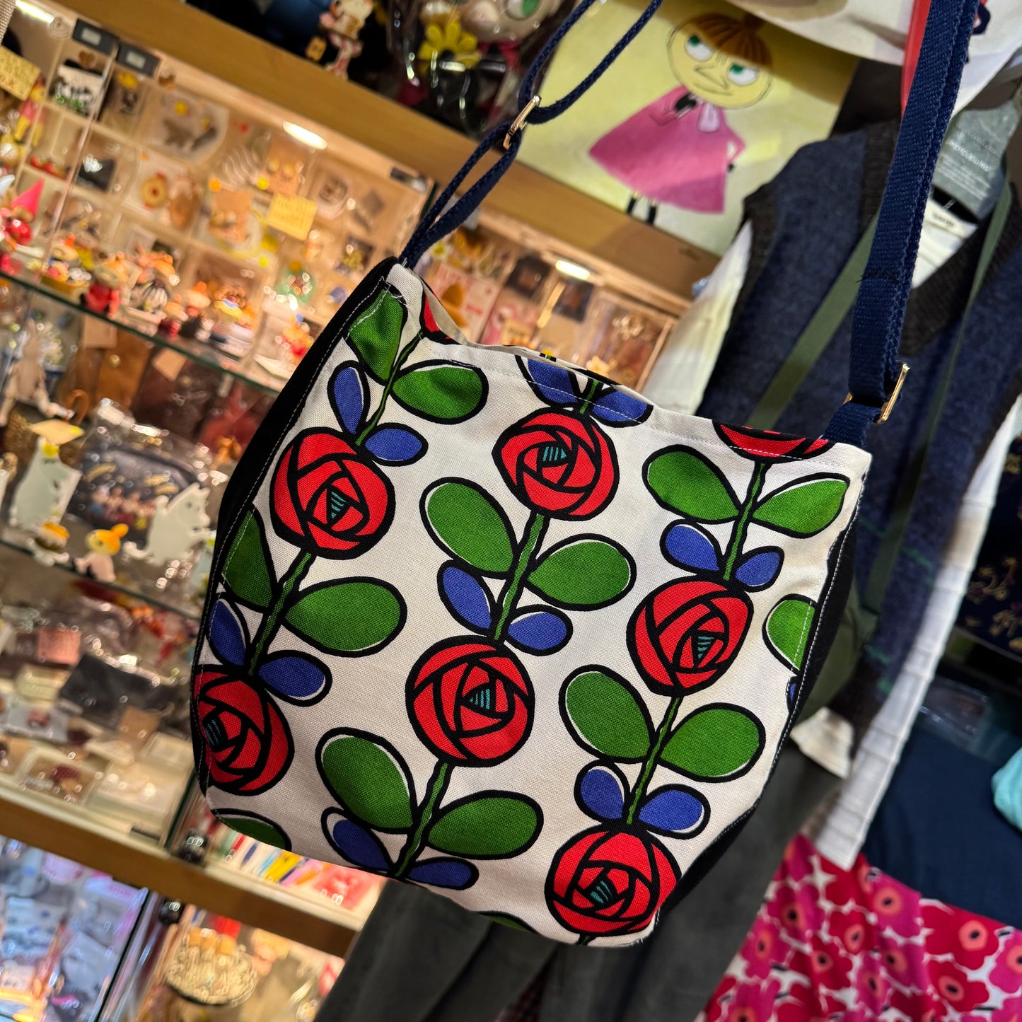 Handmade Floral Shoulder Bag, Fabric from Japan