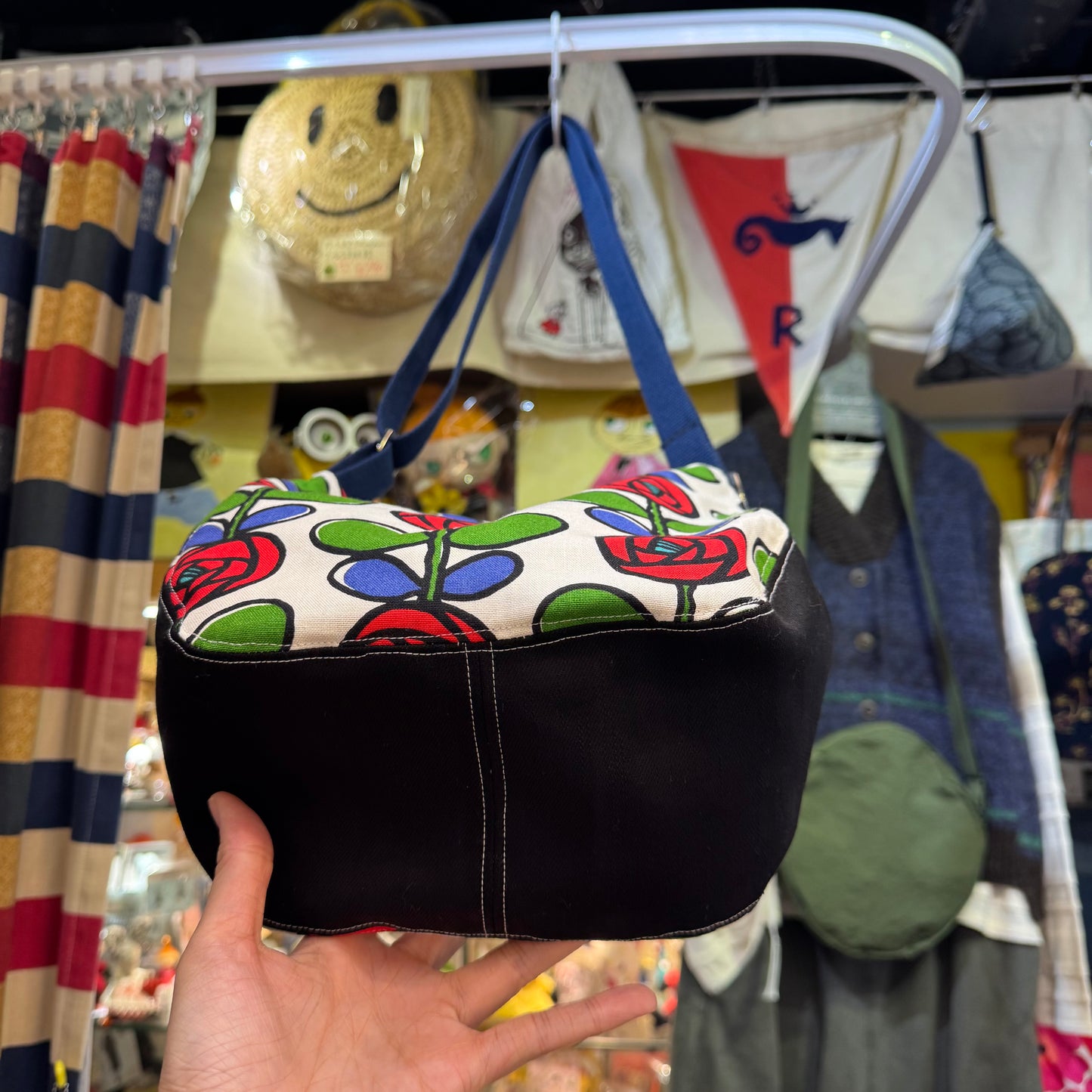 Handmade Floral Shoulder Bag, Fabric from Japan