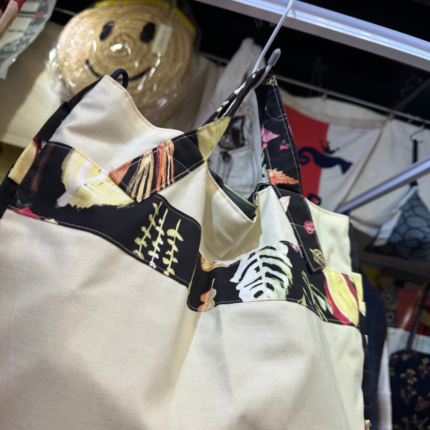 Handmade Rectangle Vegetables Hand Bag, Fabric from Japan