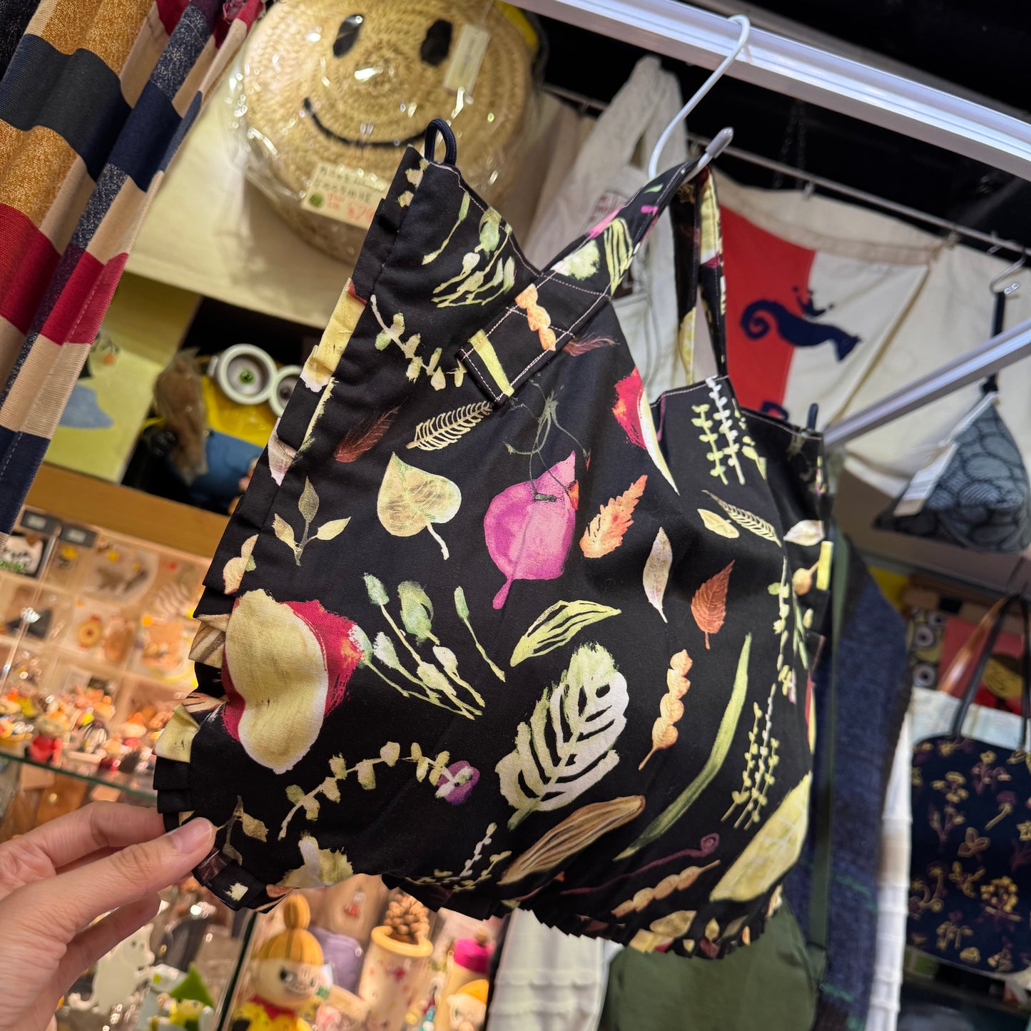 Handmade Rectangle Vegetables Hand Bag, Fabric from Japan