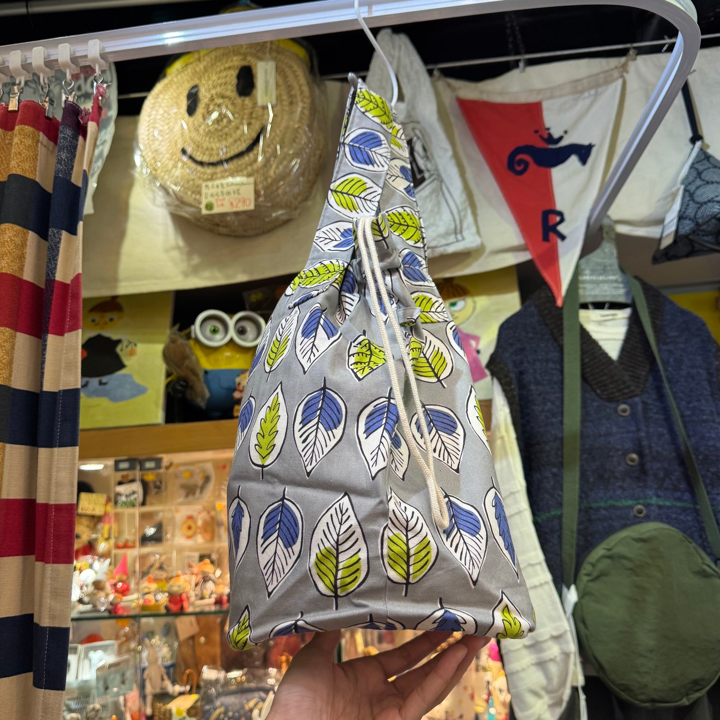 Handmade Leaf 2Way Hand Bag, fabric from Japan