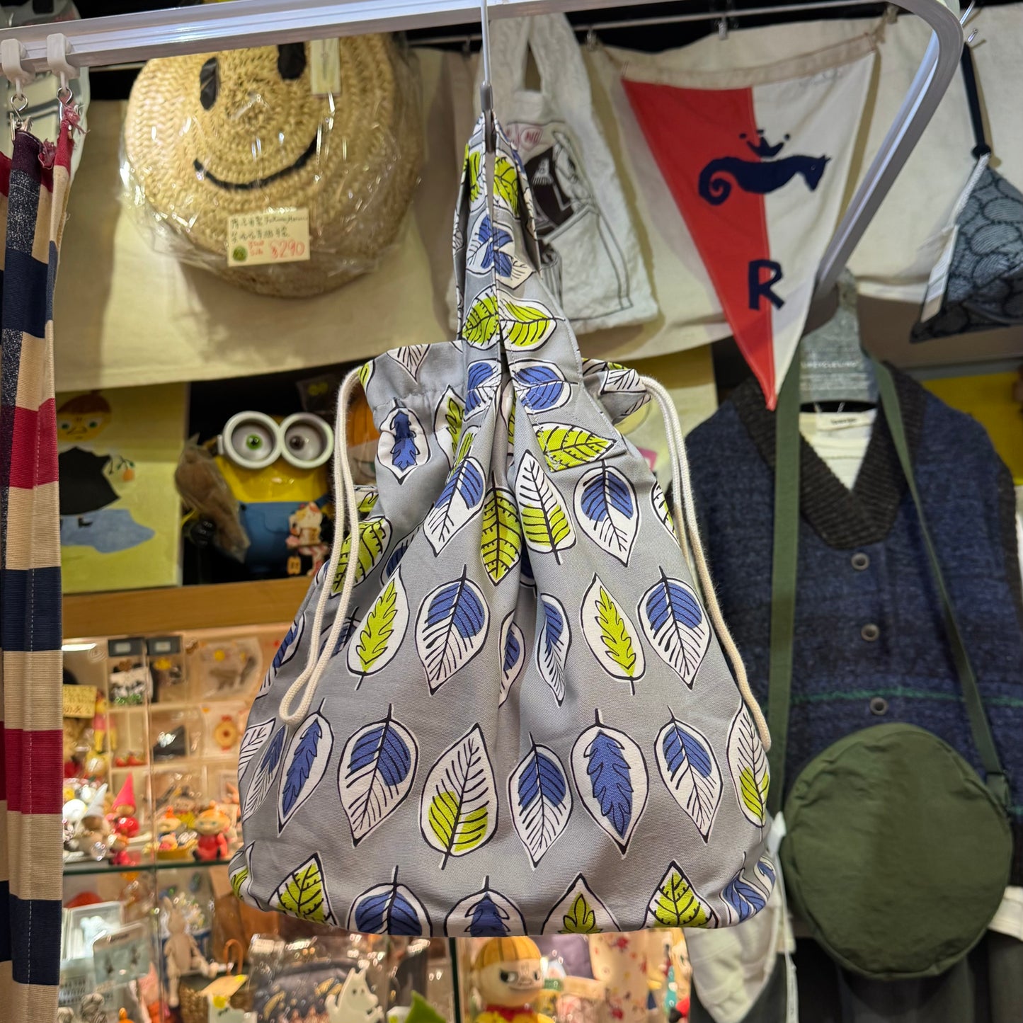 Handmade Leaf 2Way Hand Bag, fabric from Japan
