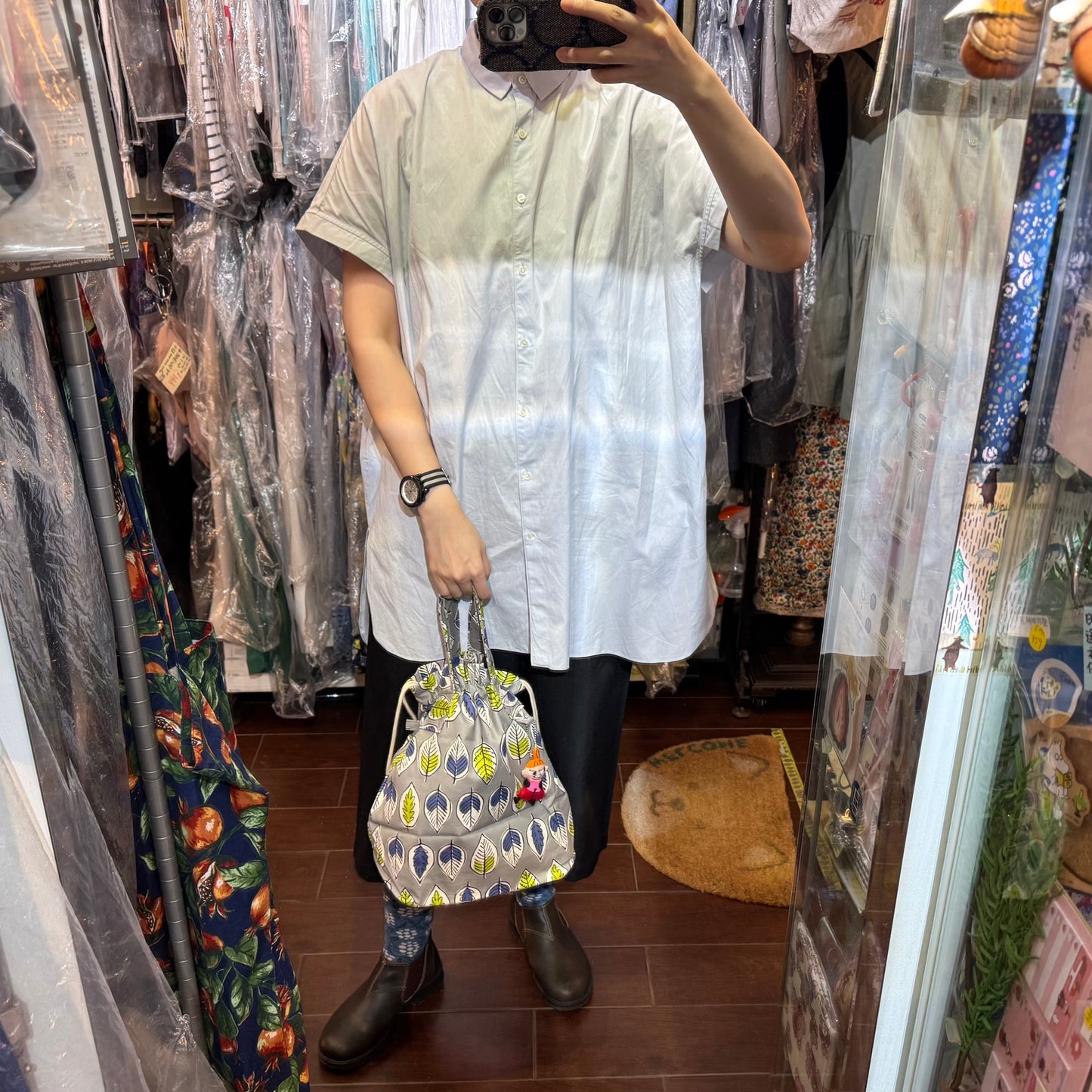 Handmade Leaf 2Way Hand Bag, fabric from Japan