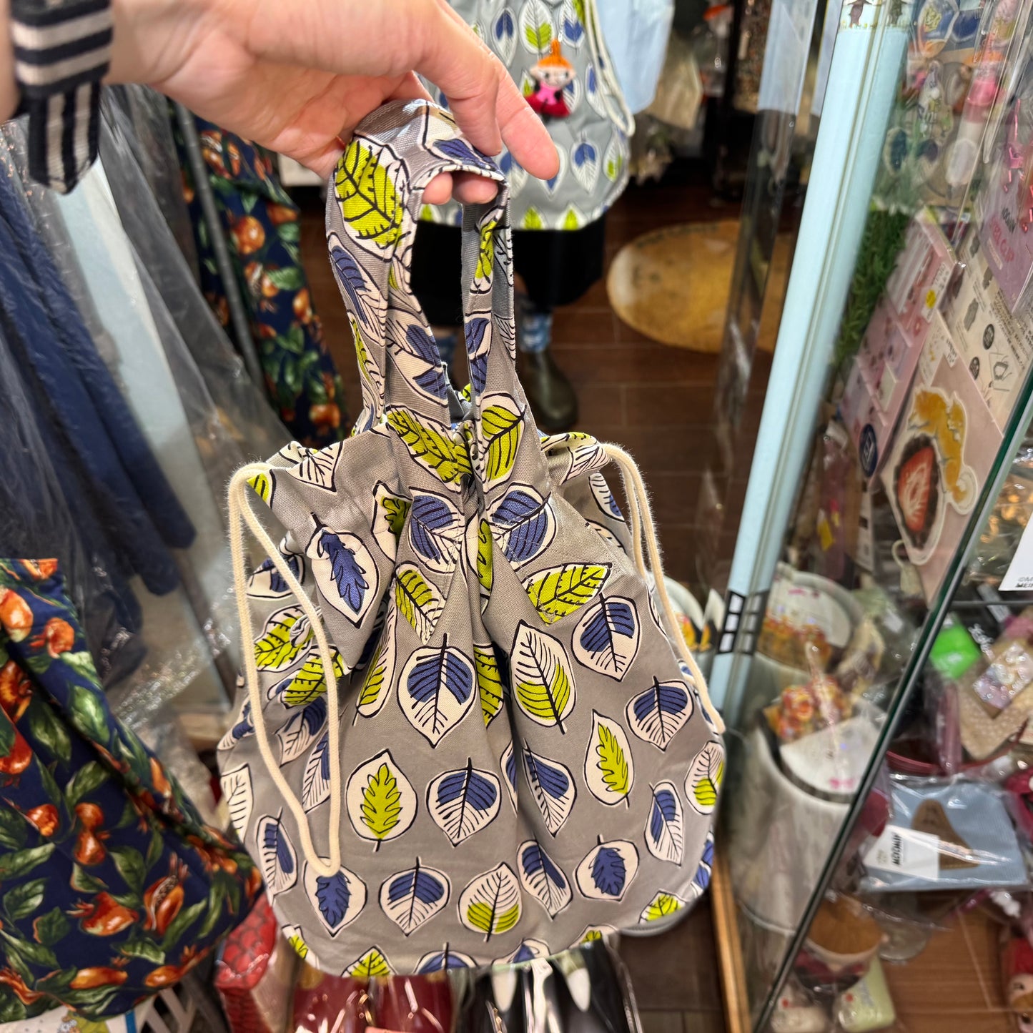 Handmade Leaf 2Way Hand Bag, fabric from Japan