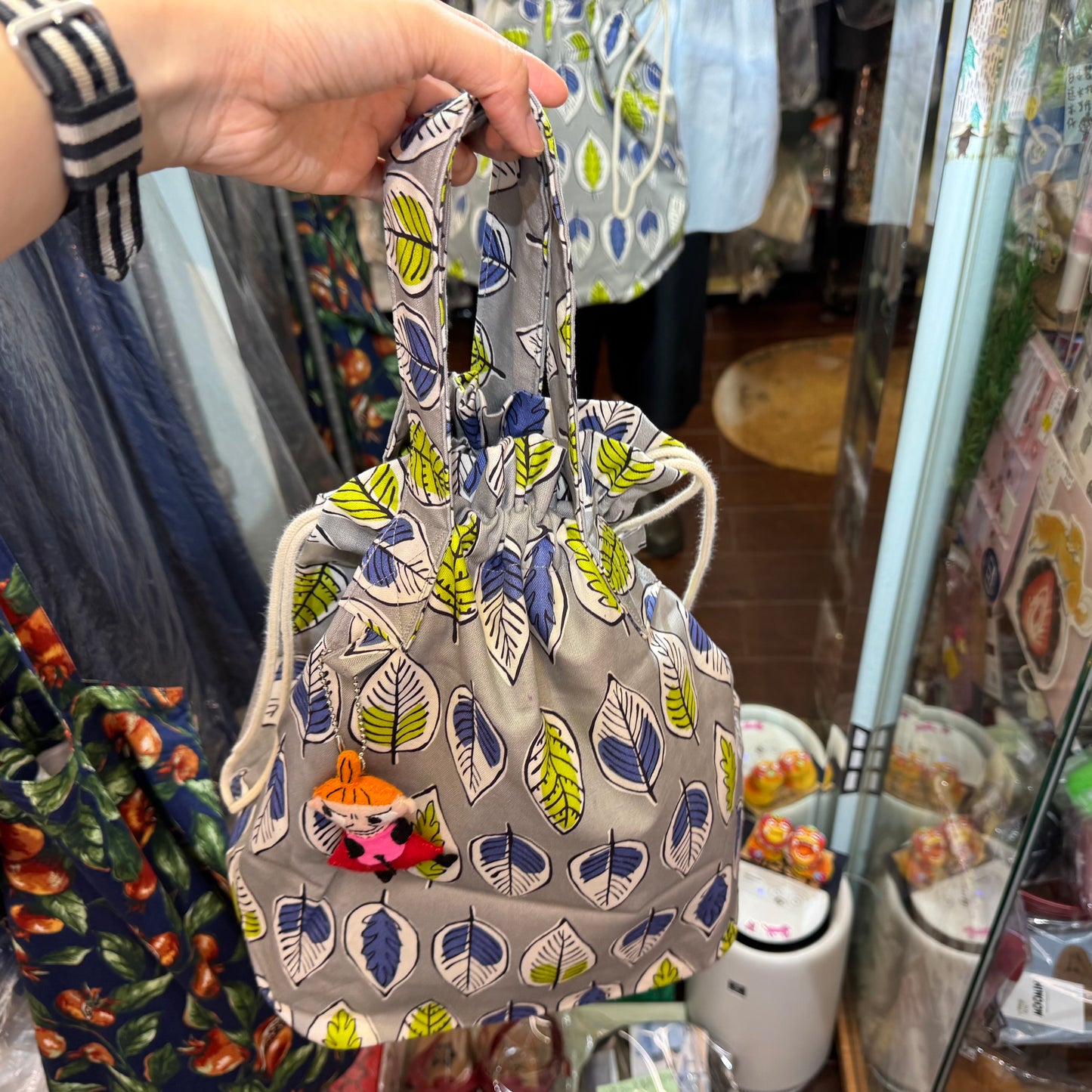 Handmade Leaf 2Way Hand Bag, fabric from Japan