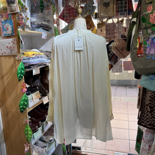 Sale- Tang Ivory Ruffle Frill Shirt