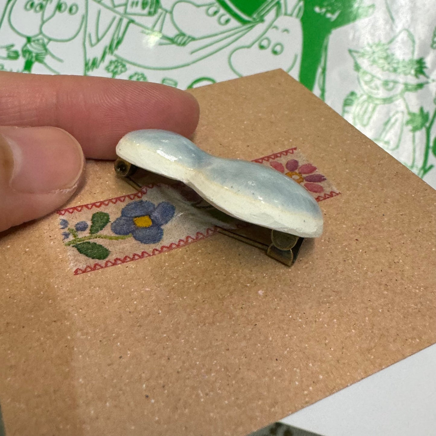 Sale- Kanmi Handmade Ceramic Brooch, made in Japan
