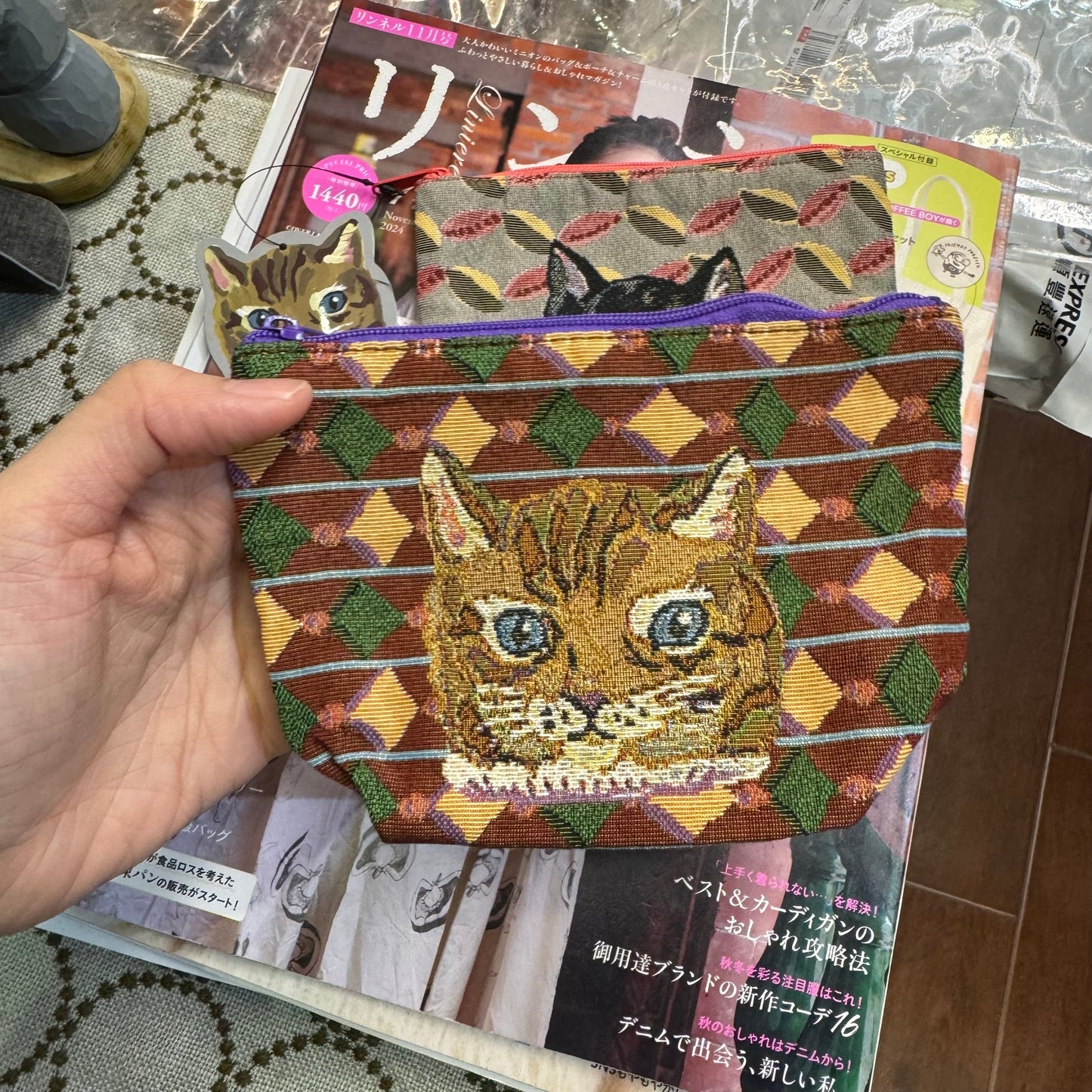 Nathalie Lete Cat Pouch, 2 patterns