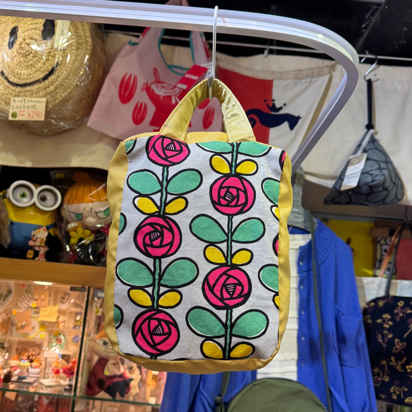 Handmade Floral Mini Hand Bag, Fabric from Japan