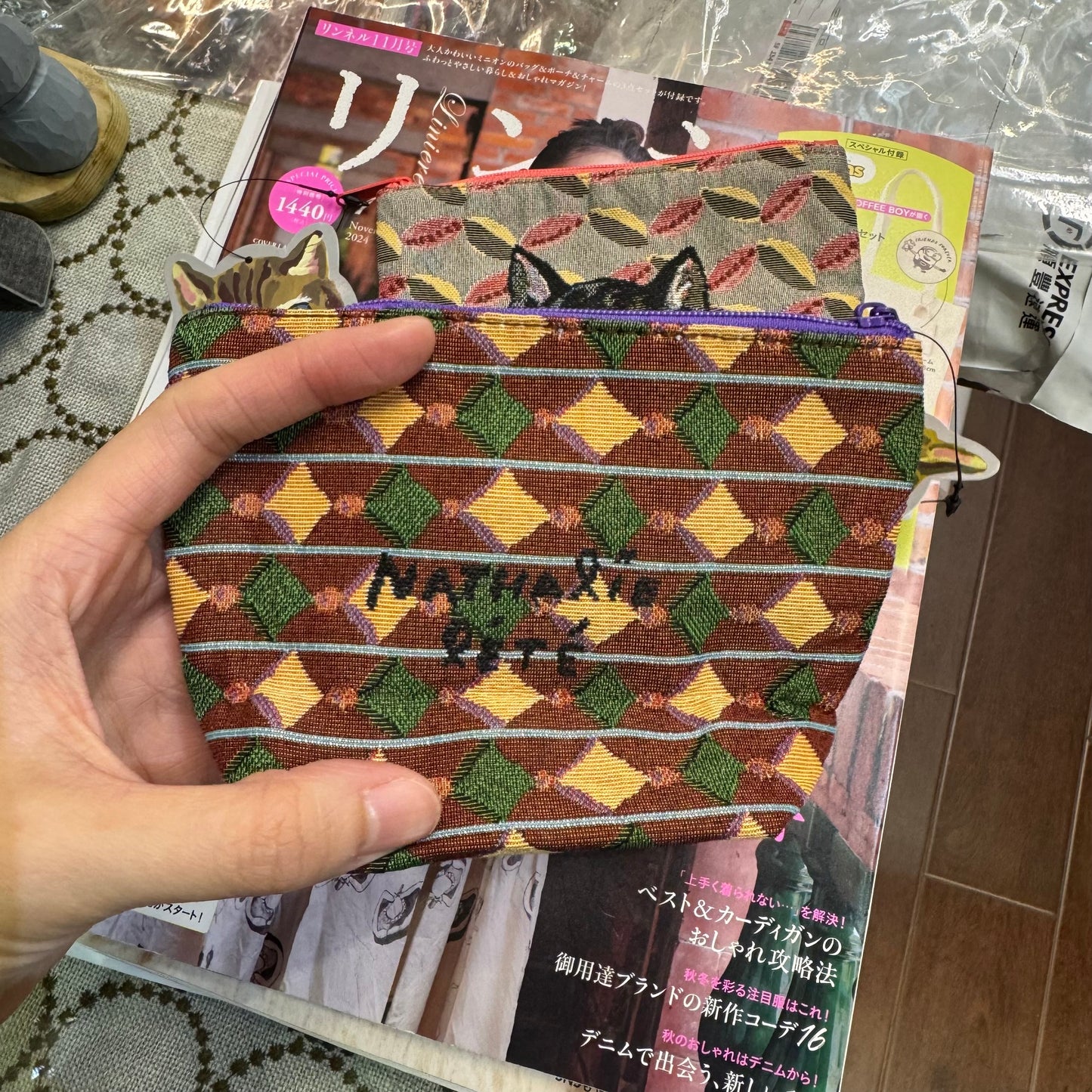 Nathalie Lete Cat Pouch, 2 patterns