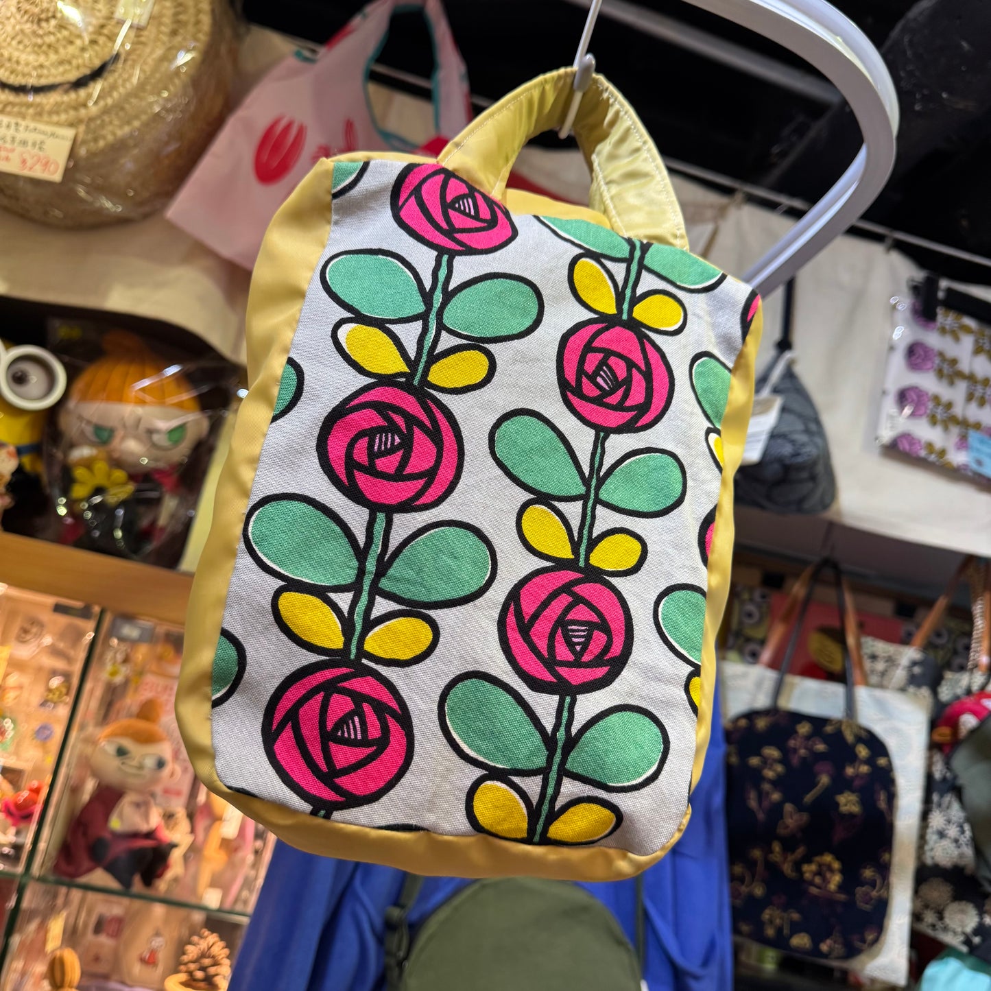 Handmade Floral Mini Hand Bag, Fabric from Japan