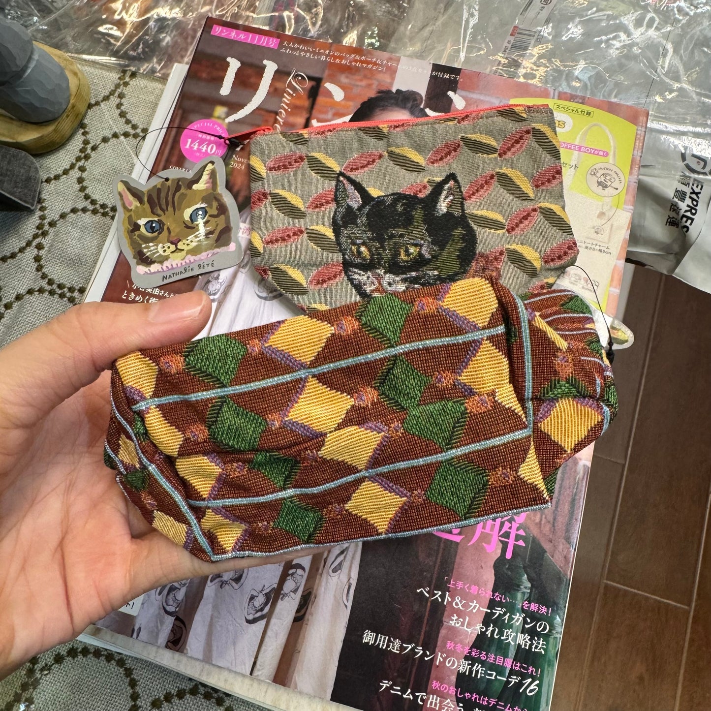 Nathalie Lete Cat Pouch, 2 patterns