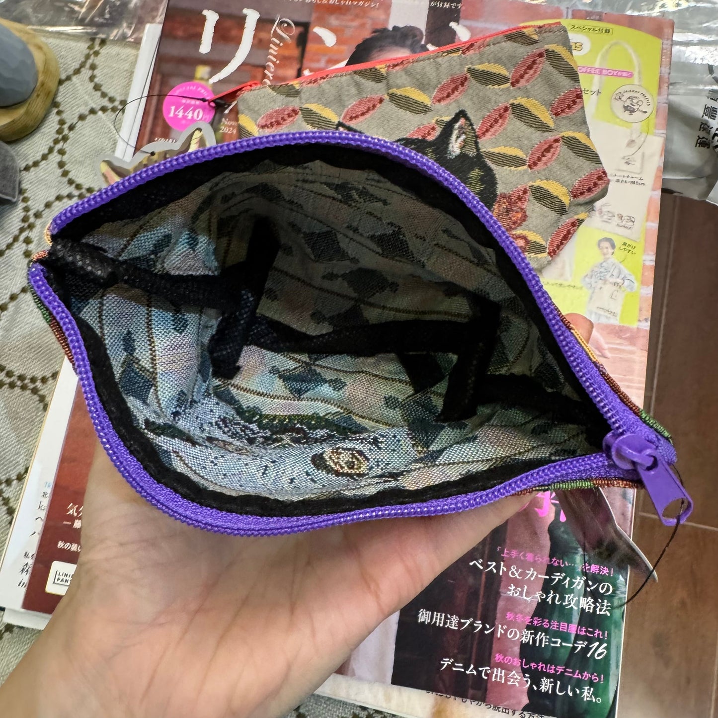 Nathalie Lete Cat Pouch, 2 patterns