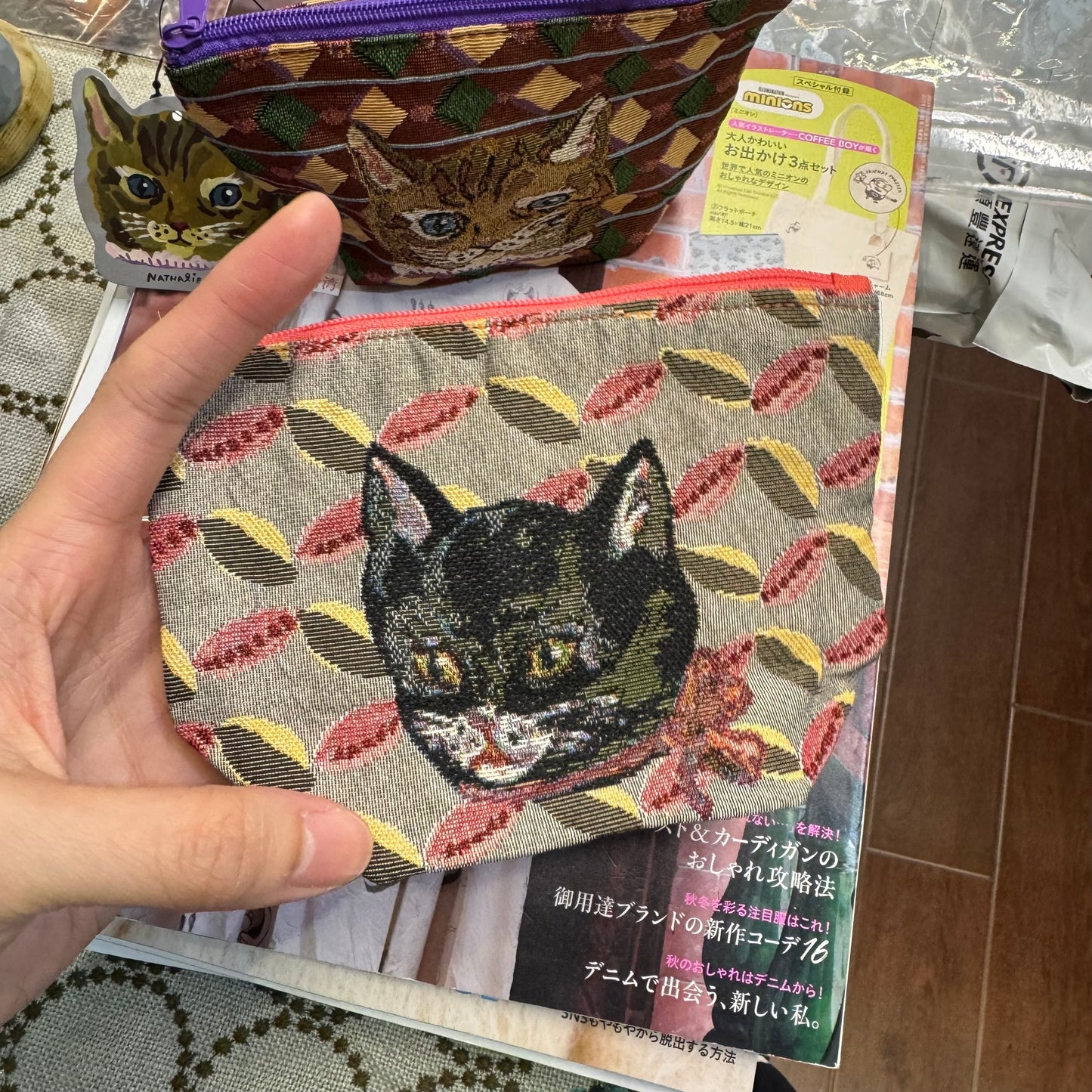 Nathalie Lete Cat Pouch, 2 patterns