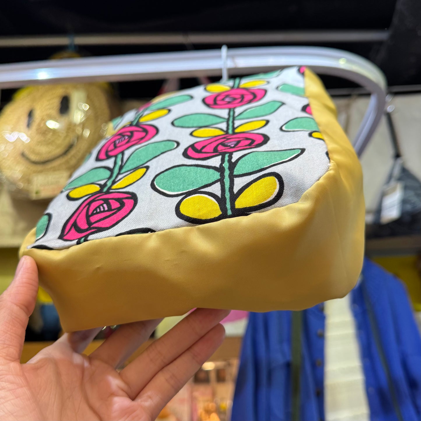 Handmade Floral Mini Hand Bag, Fabric from Japan