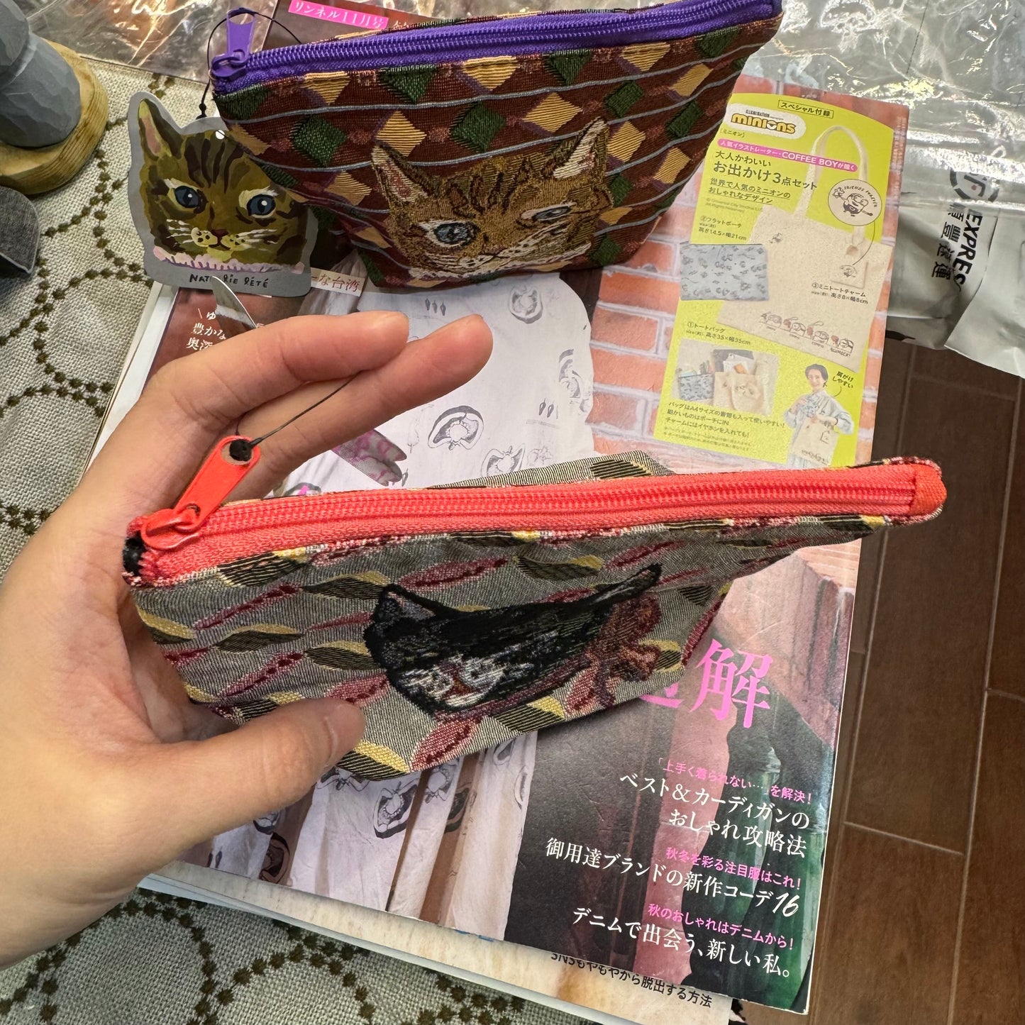 Nathalie Lete Cat Pouch, 2 patterns
