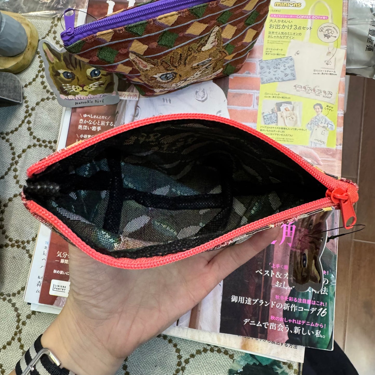 Nathalie Lete Cat Pouch, 2 patterns