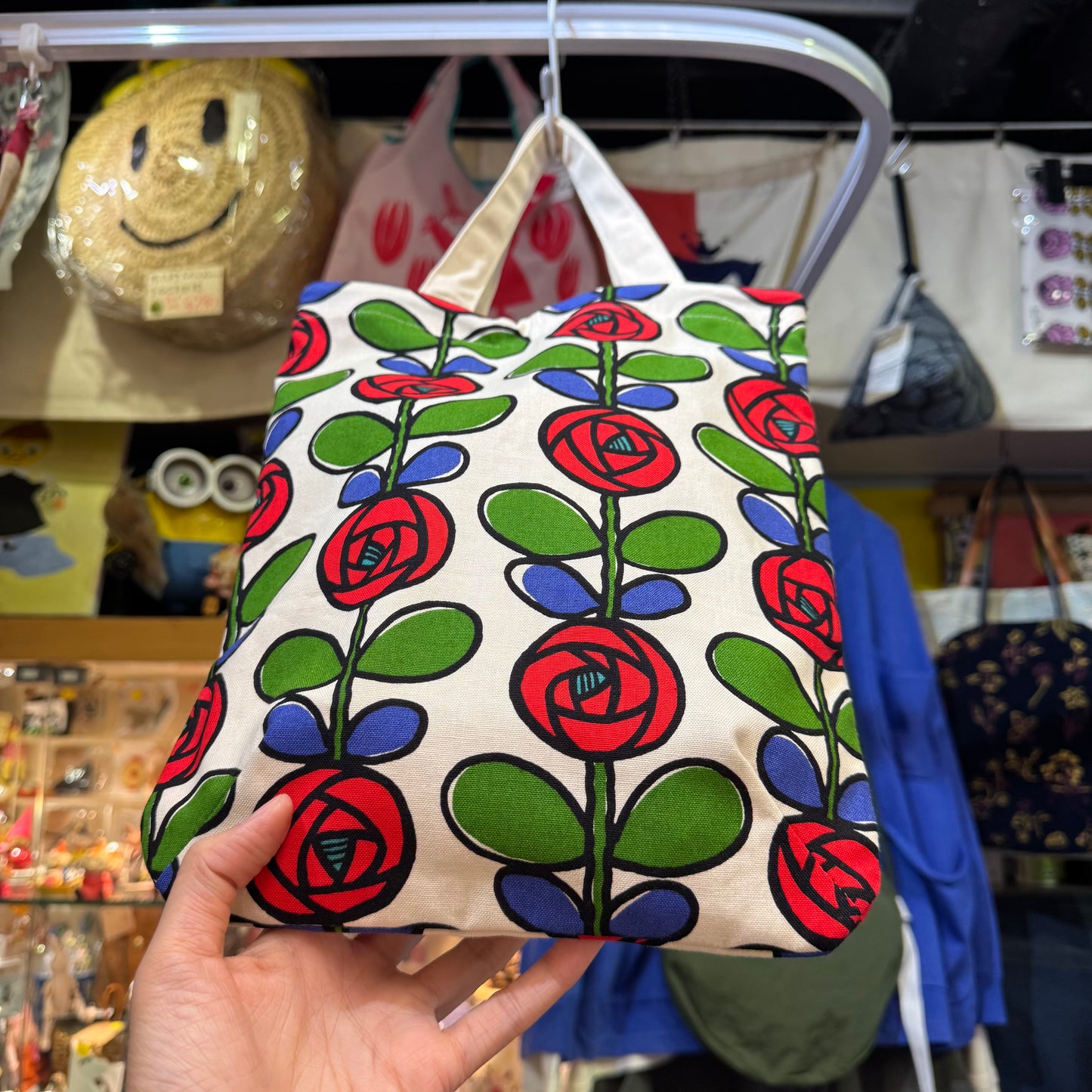 Handmade Floral Hand Bag, Fabric from Japan