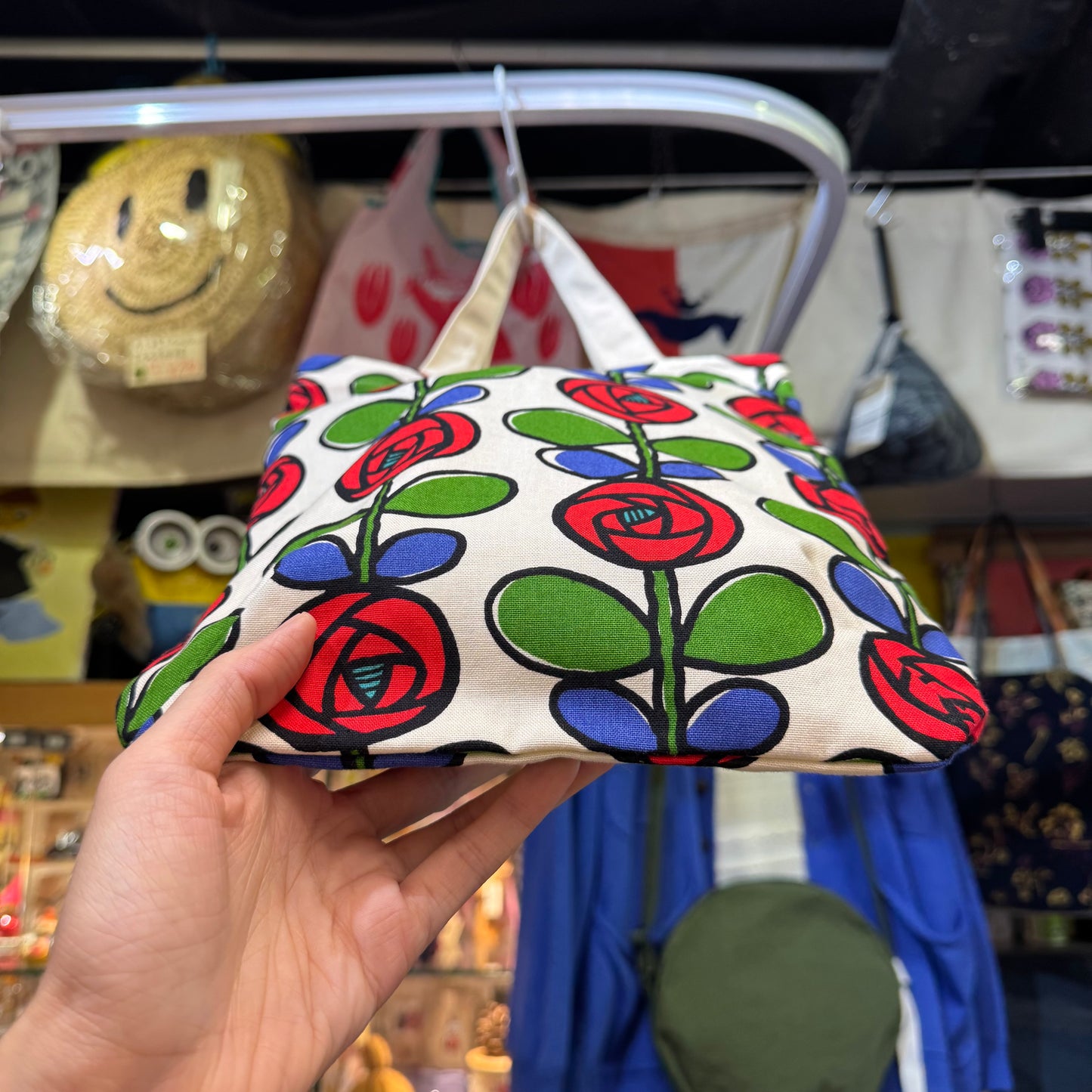 Handmade Floral Hand Bag, Fabric from Japan
