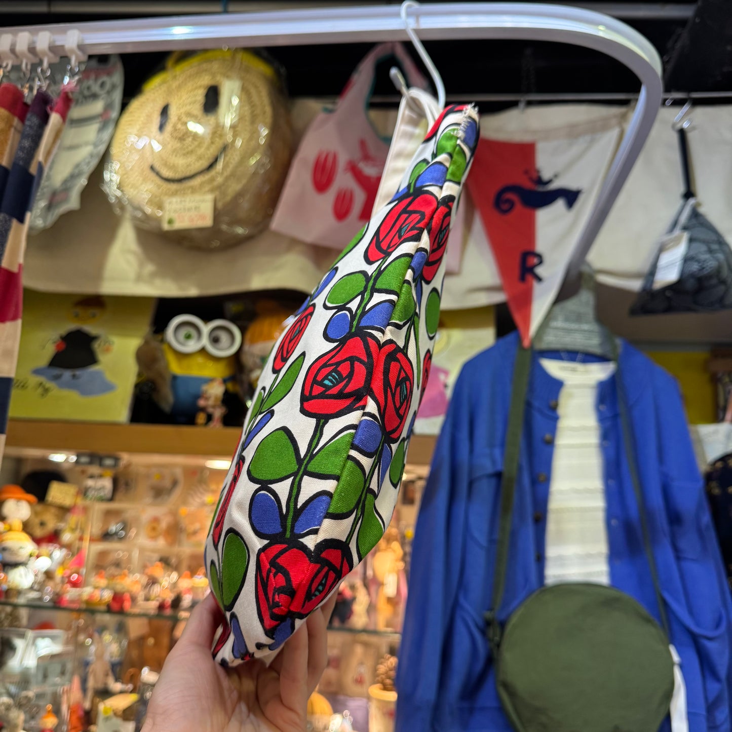 Handmade Floral Hand Bag, Fabric from Japan