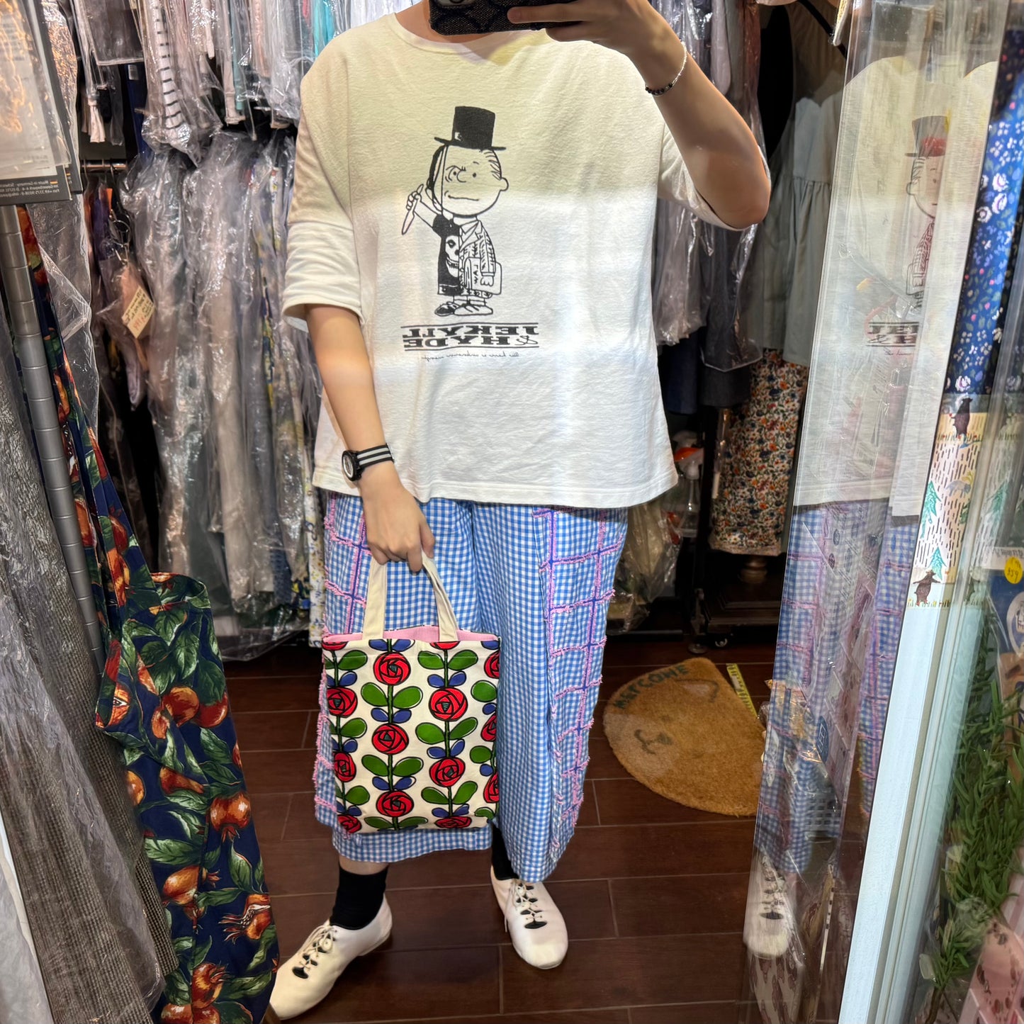Handmade Floral Hand Bag, Fabric from Japan