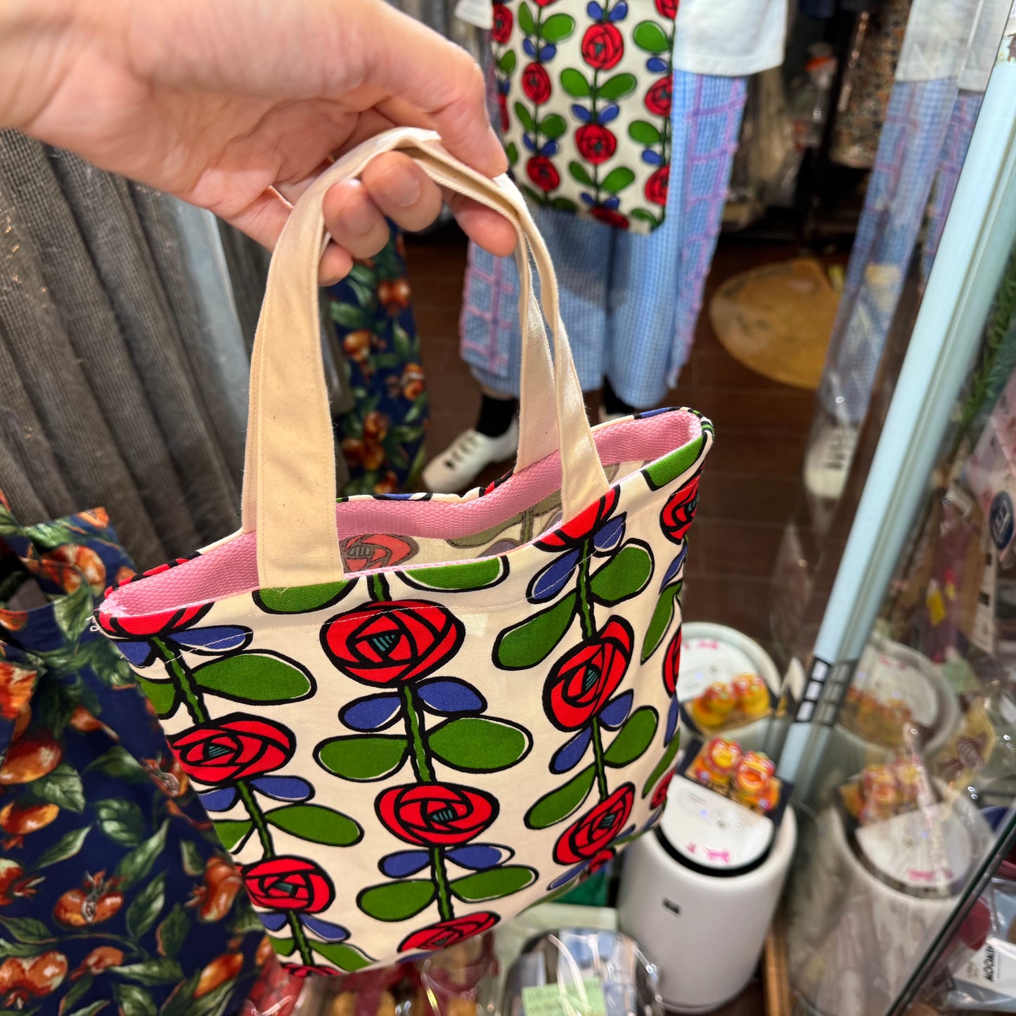 Handmade Floral Hand Bag, Fabric from Japan