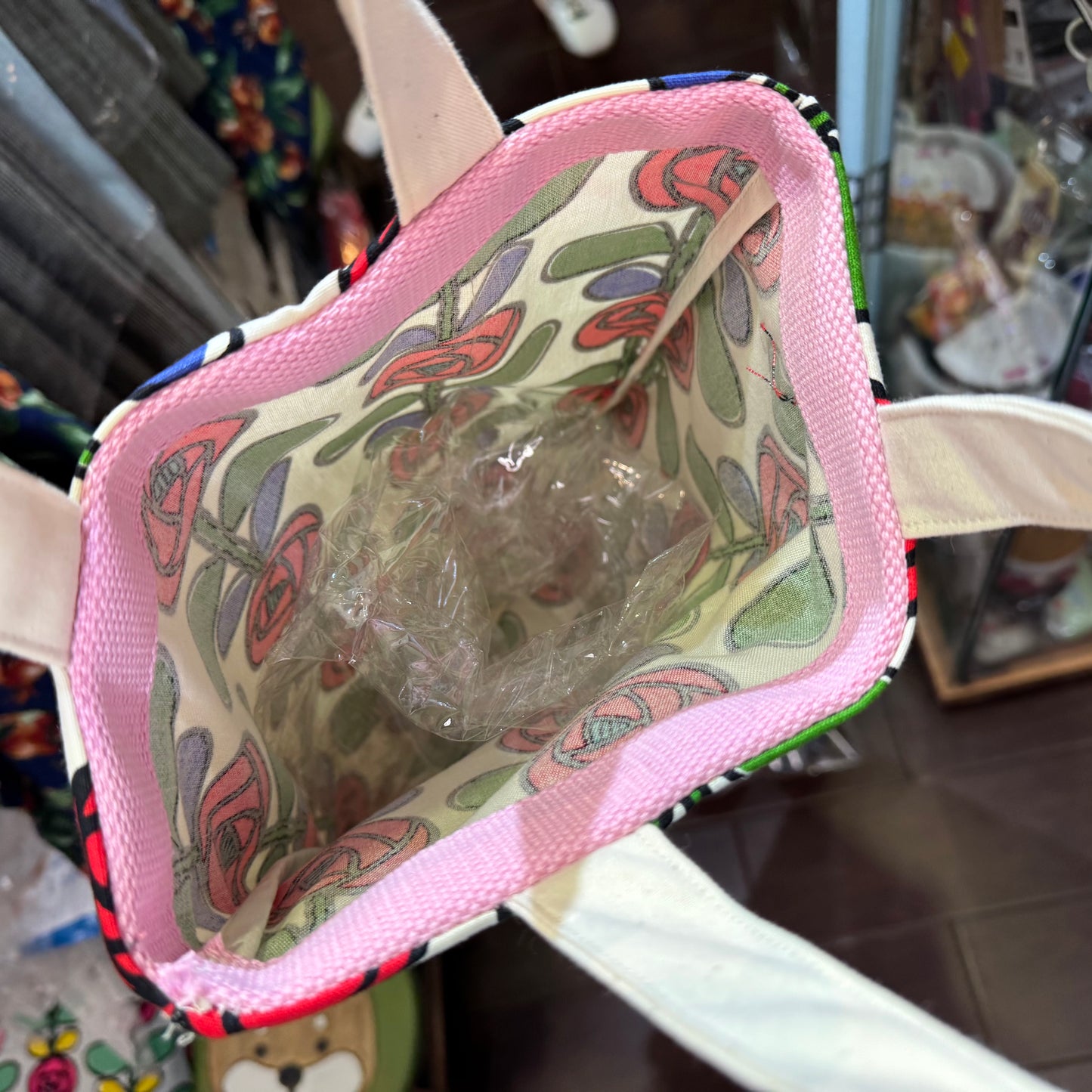 Handmade Floral Hand Bag, Fabric from Japan
