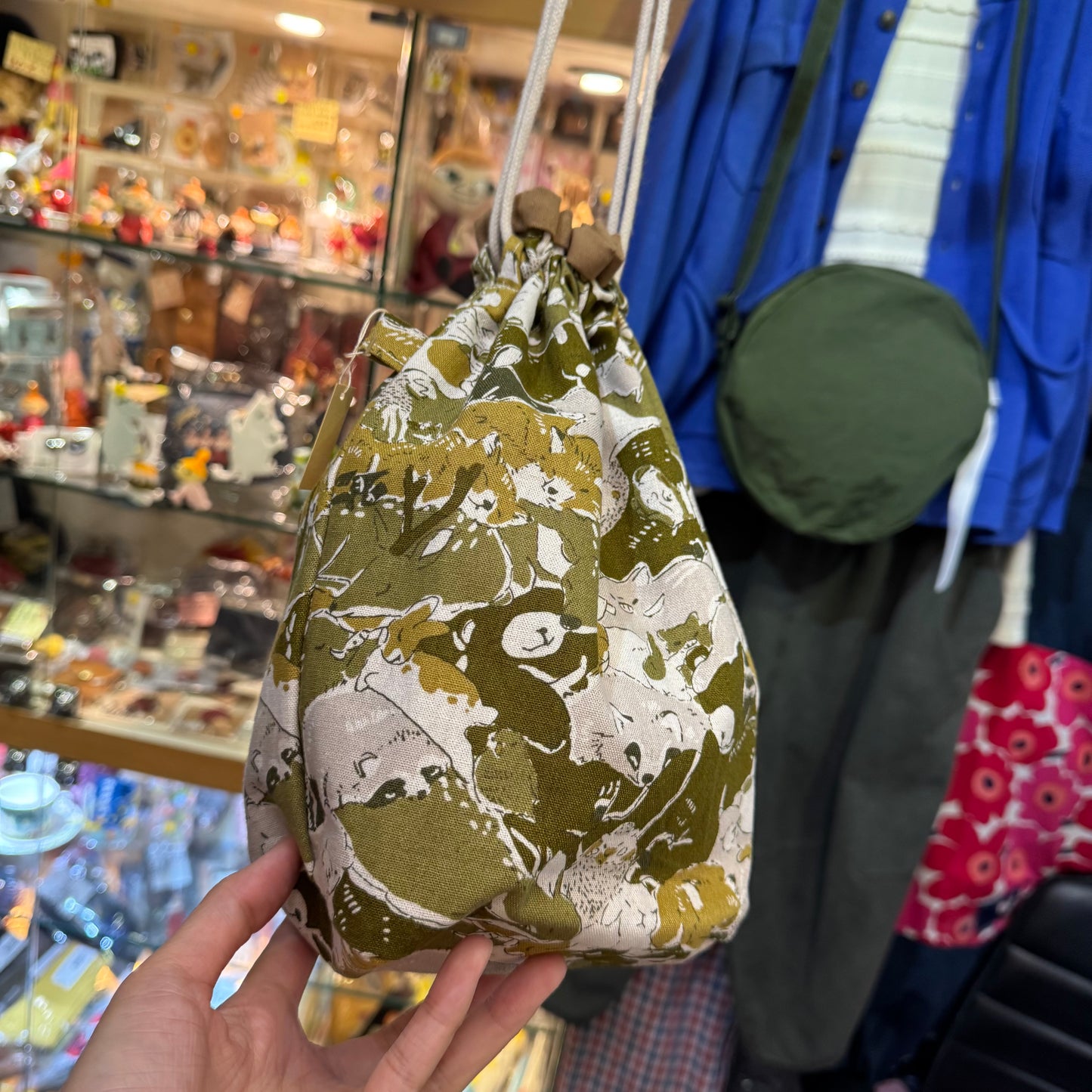 Handmade Animals Prints Bucket Bag, fabric from Japan