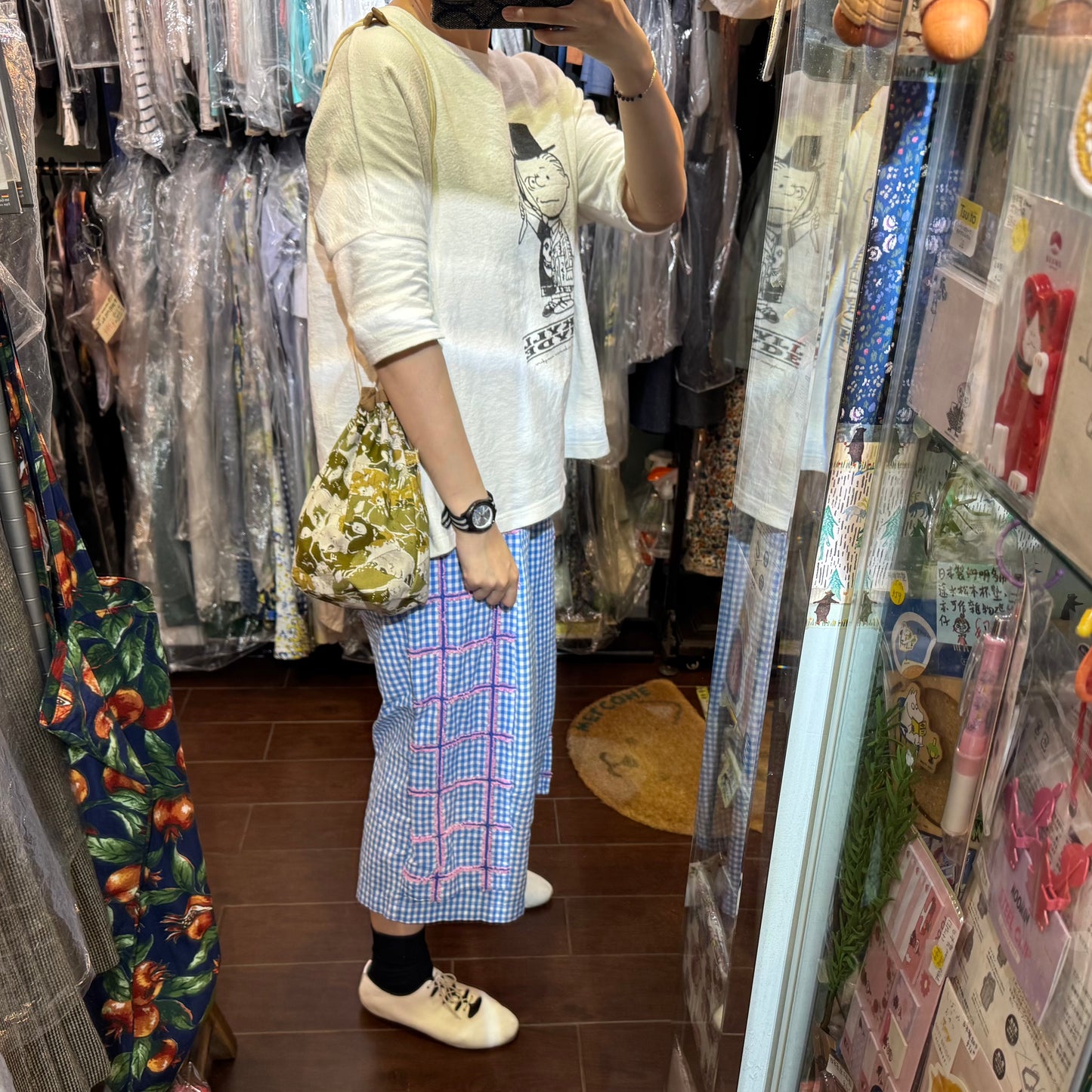 Handmade Animals Prints Bucket Bag, fabric from Japan